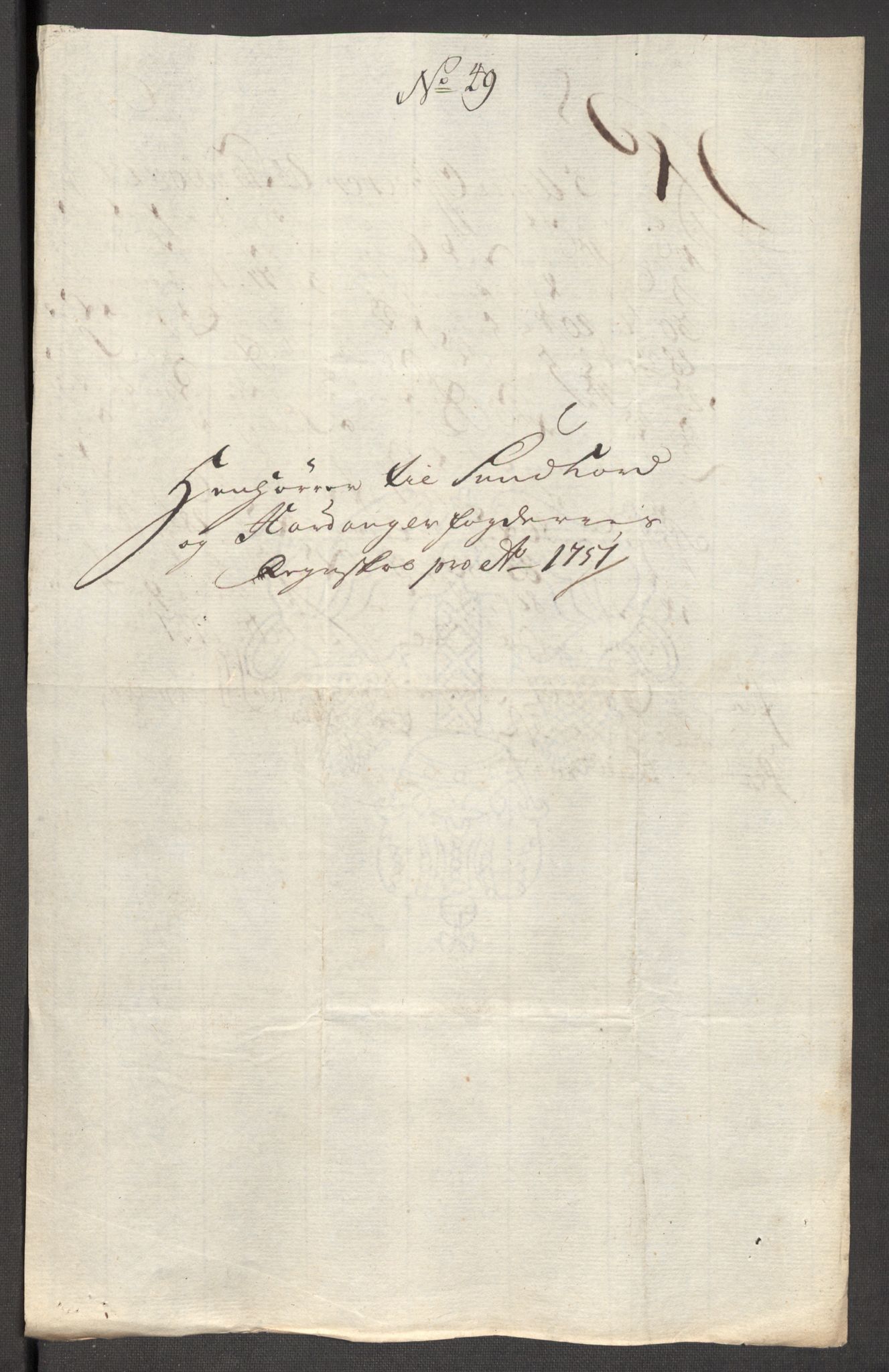 Rentekammeret inntil 1814, Reviderte regnskaper, Fogderegnskap, RA/EA-4092/R48/L3056: Fogderegnskap Sunnhordland og Hardanger, 1751, p. 410