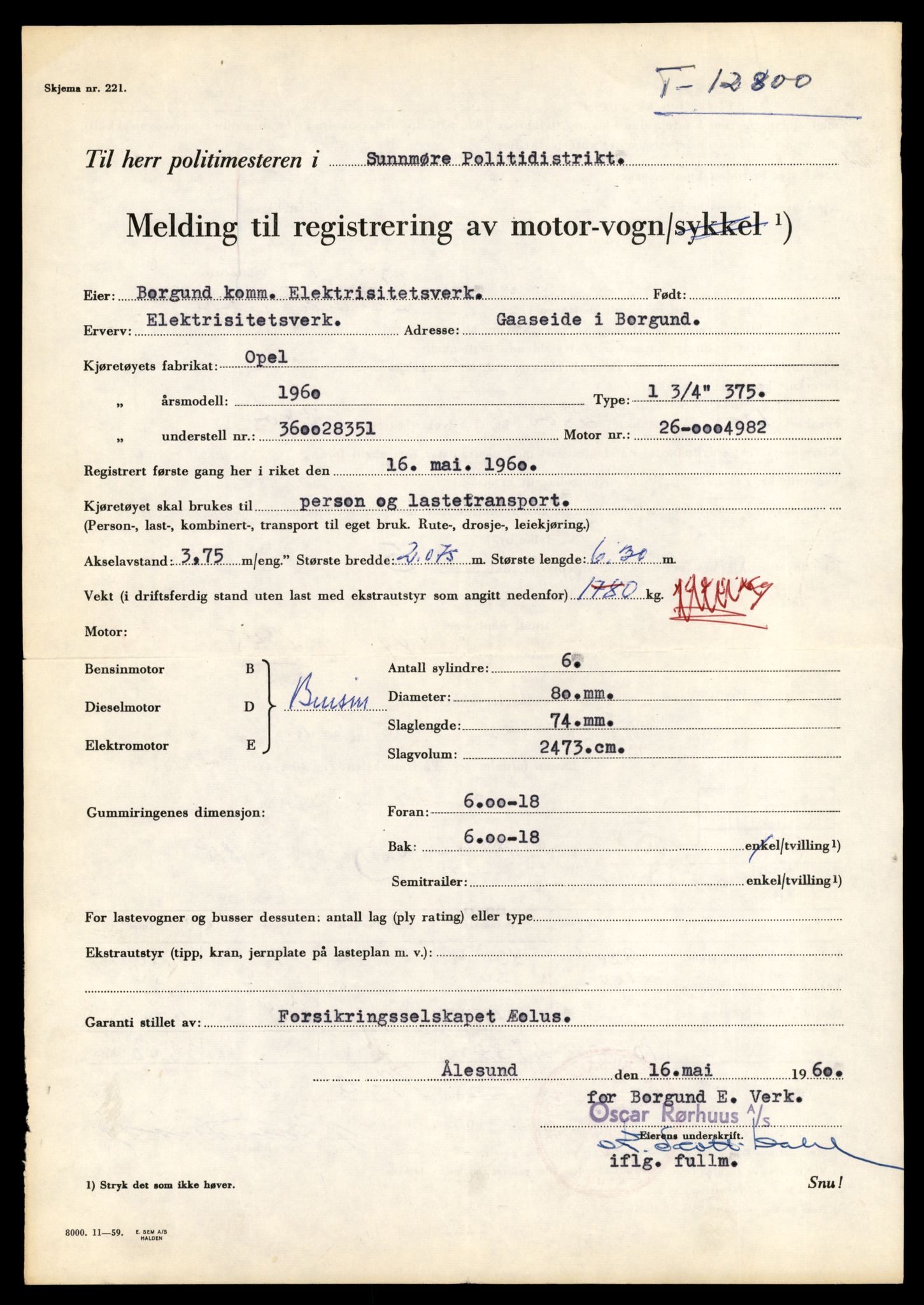 Møre og Romsdal vegkontor - Ålesund trafikkstasjon, AV/SAT-A-4099/F/Fe/L0035: Registreringskort for kjøretøy T 12653 - T 12829, 1927-1998, p. 2462