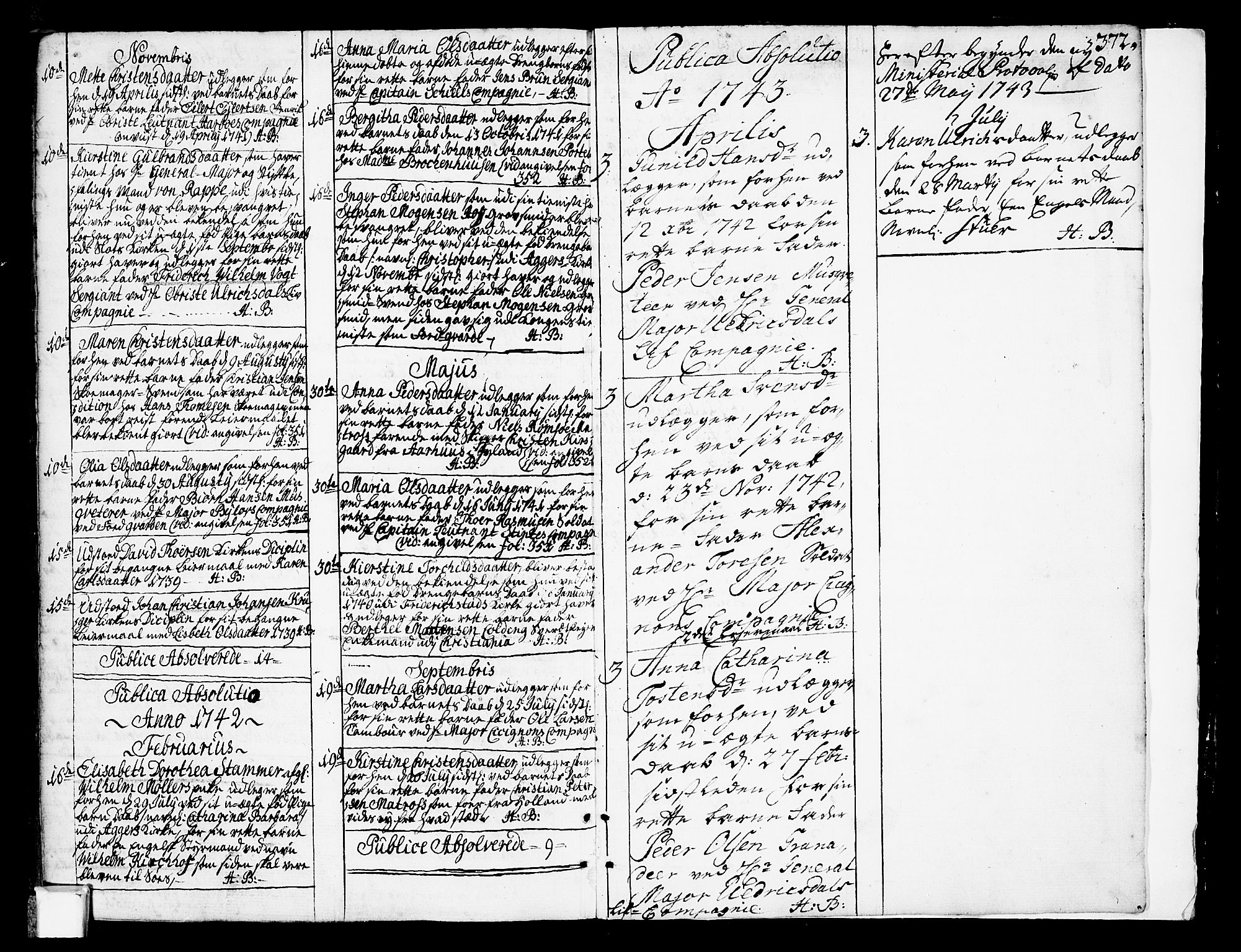 Oslo domkirke Kirkebøker, AV/SAO-A-10752/F/Fa/L0003: Parish register (official) no. 3, 1731-1743, p. 372