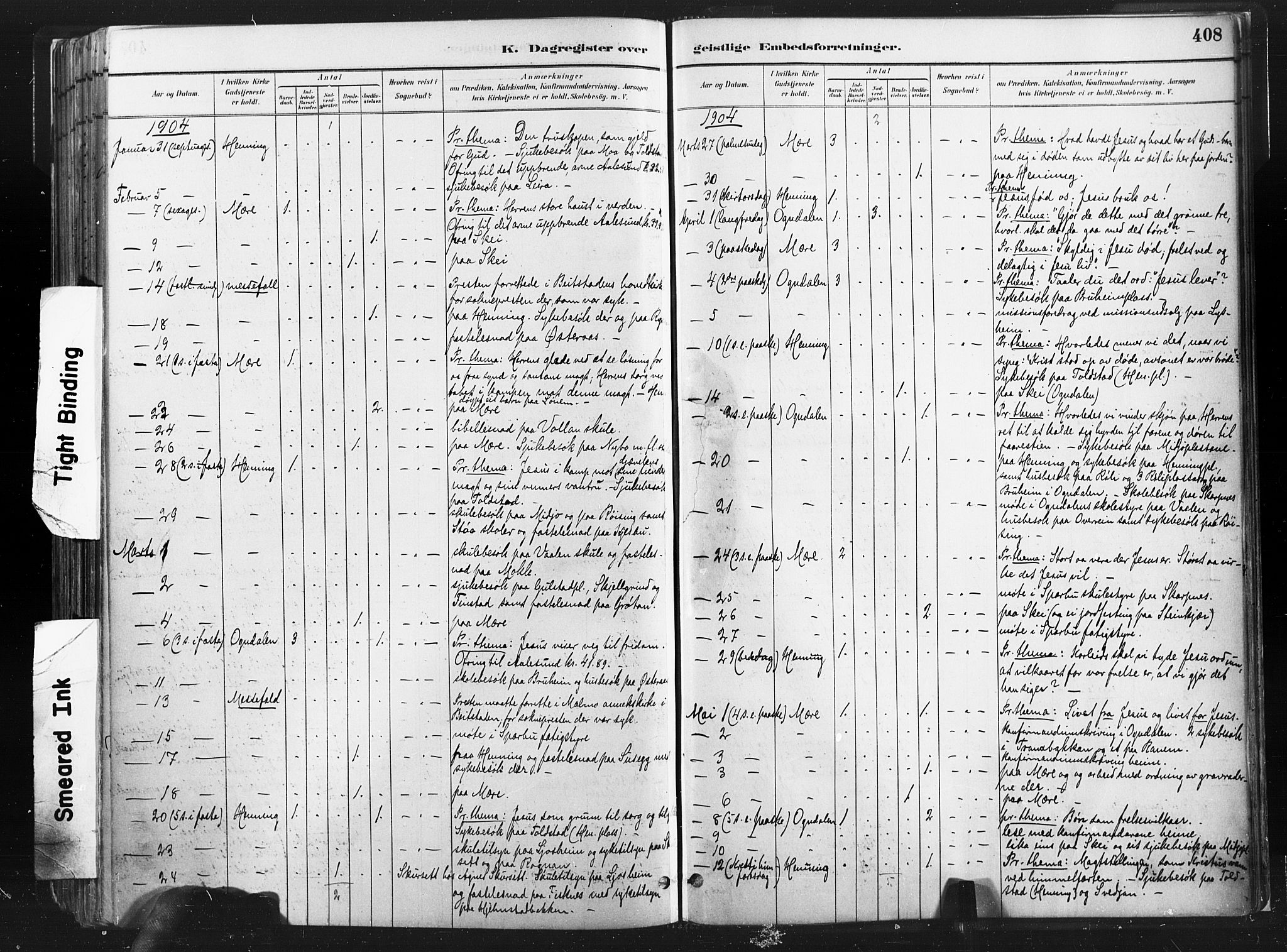 Ministerialprotokoller, klokkerbøker og fødselsregistre - Nord-Trøndelag, SAT/A-1458/735/L0351: Parish register (official) no. 735A10, 1884-1908, p. 408