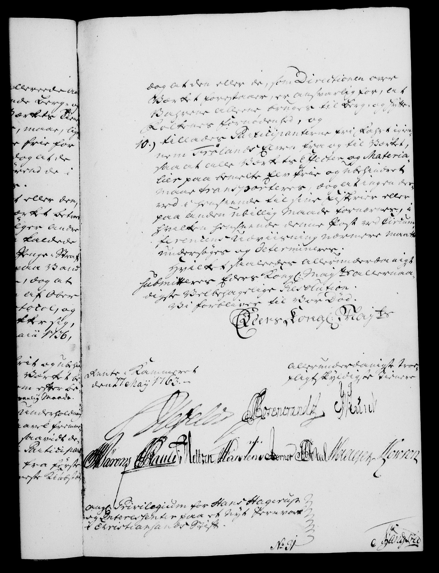 Rentekammeret, Kammerkanselliet, RA/EA-3111/G/Gf/Gfa/L0045: Norsk relasjons- og resolusjonsprotokoll (merket RK 52.45), 1763, p. 254