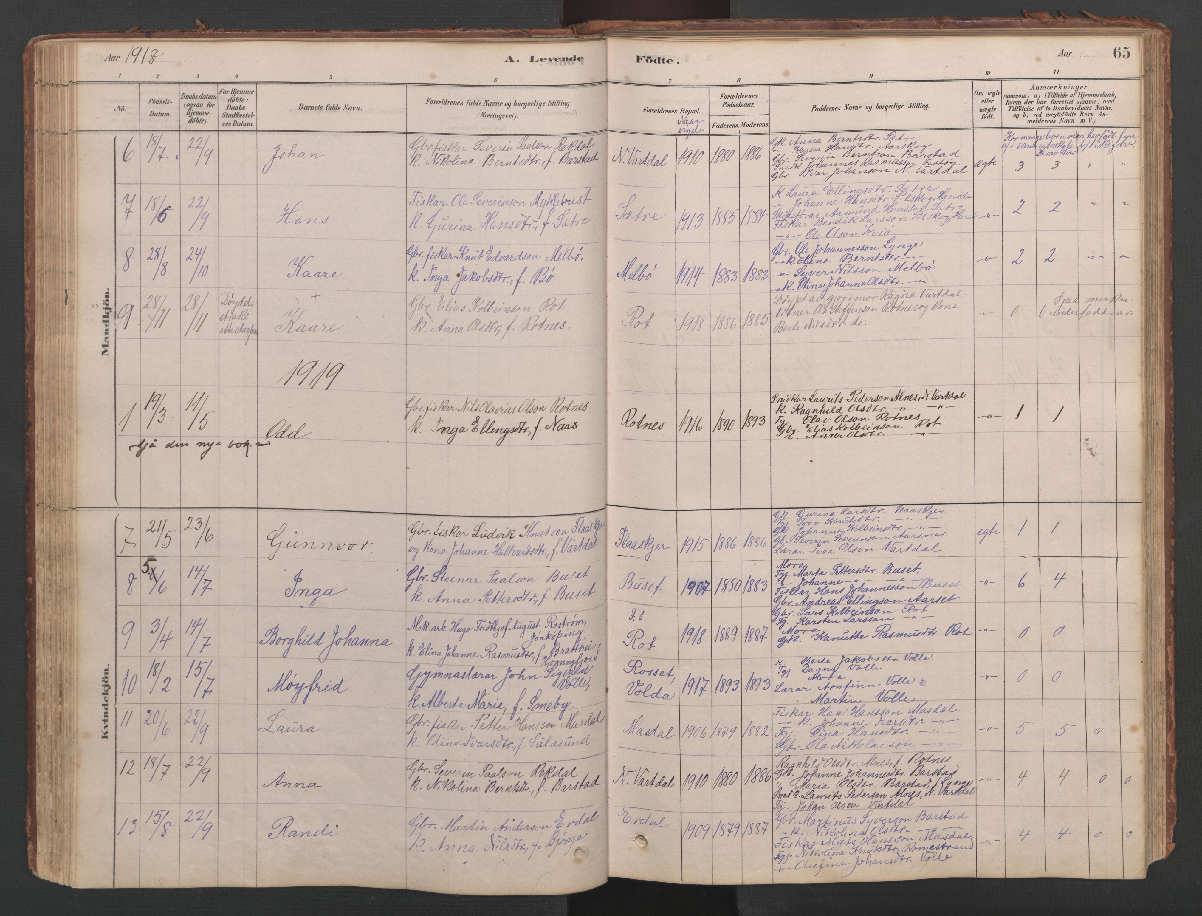 Ministerialprotokoller, klokkerbøker og fødselsregistre - Møre og Romsdal, SAT/A-1454/514/L0201: Parish register (copy) no. 514C01, 1878-1919, p. 65