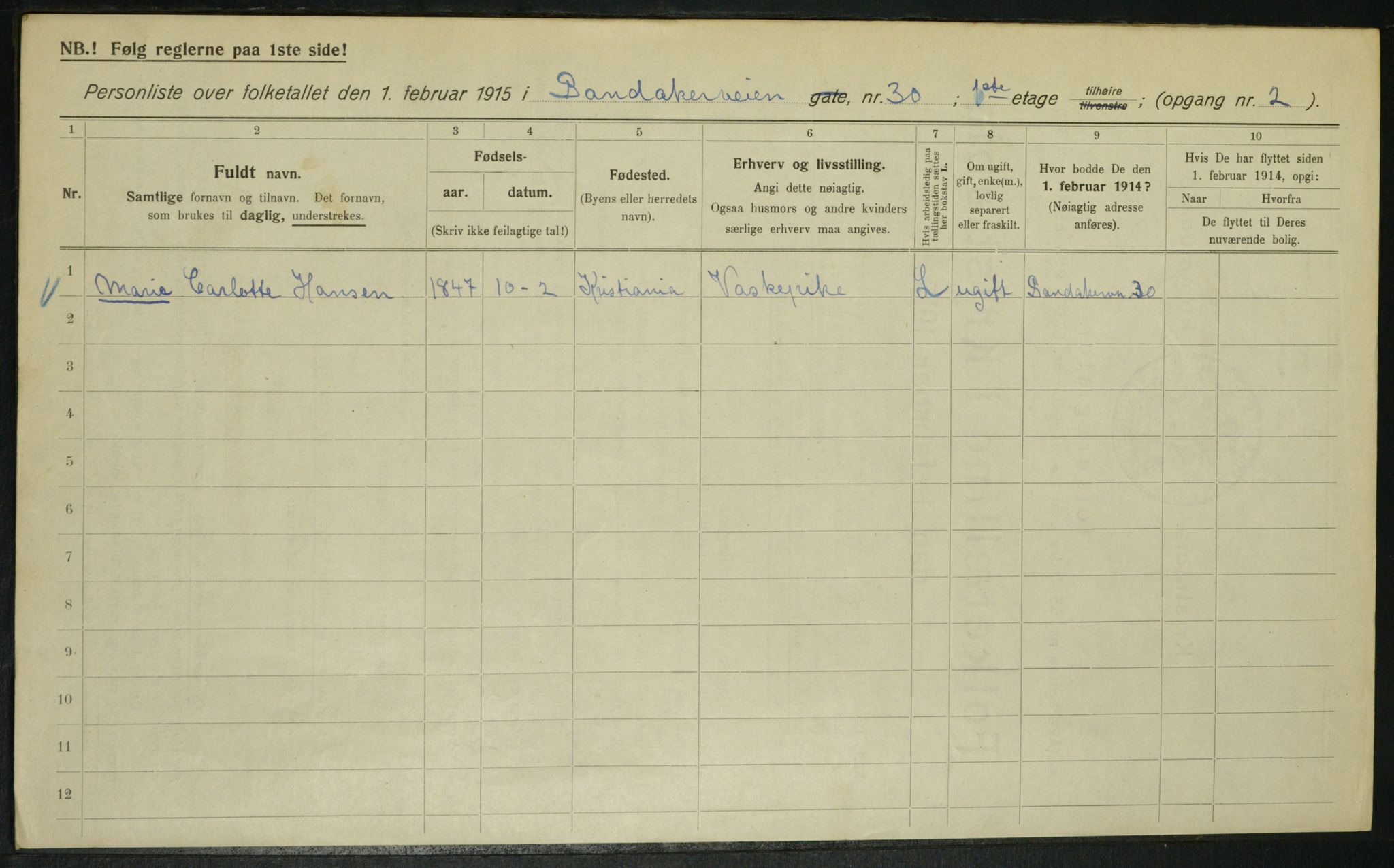 OBA, Municipal Census 1915 for Kristiania, 1915, p. 87036