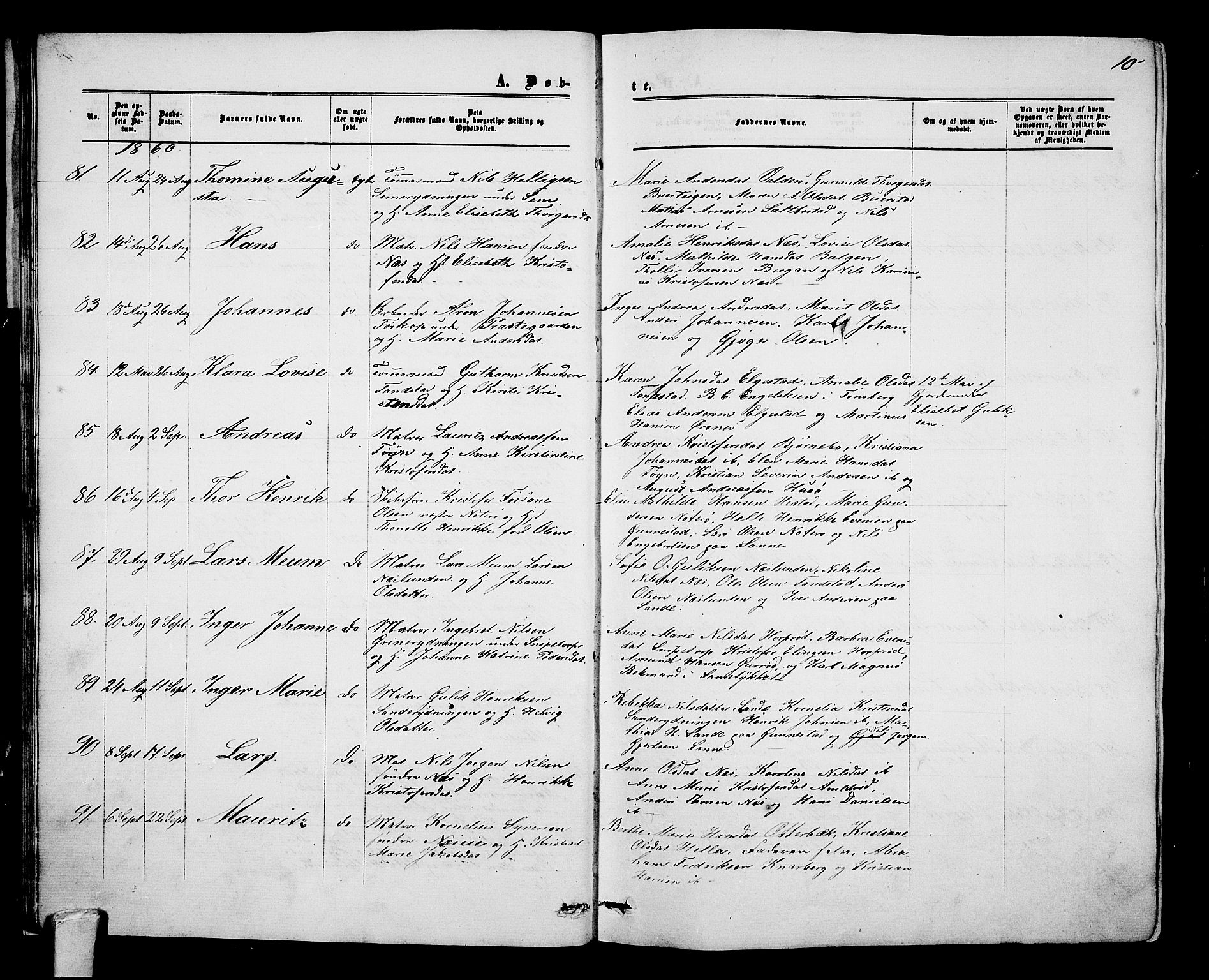 Nøtterøy kirkebøker, AV/SAKO-A-354/G/Ga/L0002: Parish register (copy) no. I 2, 1860-1877, p. 10