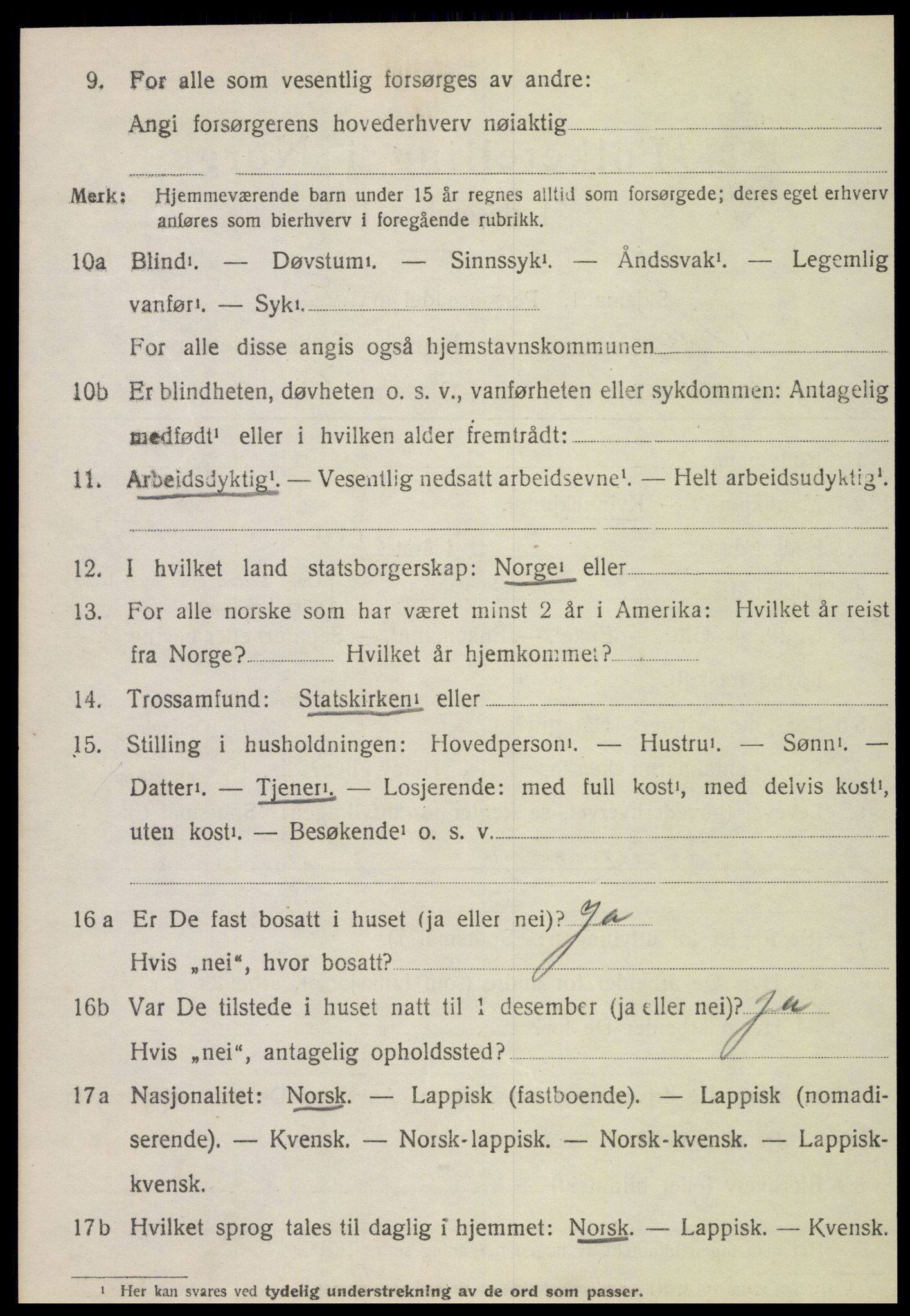 SAT, 1920 census for Vikna, 1920, p. 6714