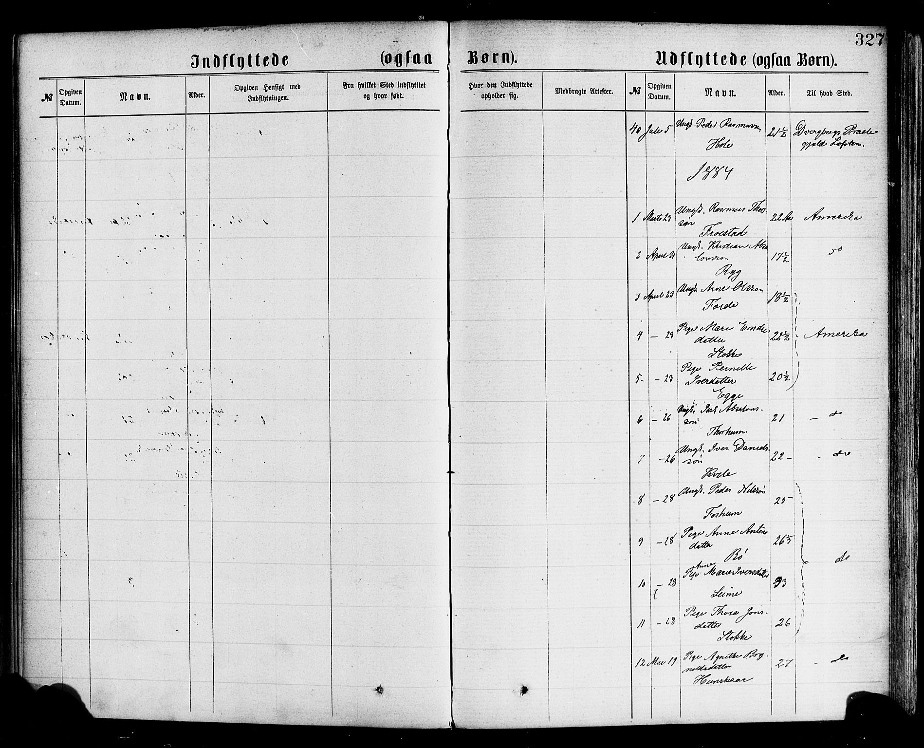 Gloppen sokneprestembete, AV/SAB-A-80101/H/Haa/Haac/L0001: Parish register (official) no. C 1, 1871-1886, p. 327