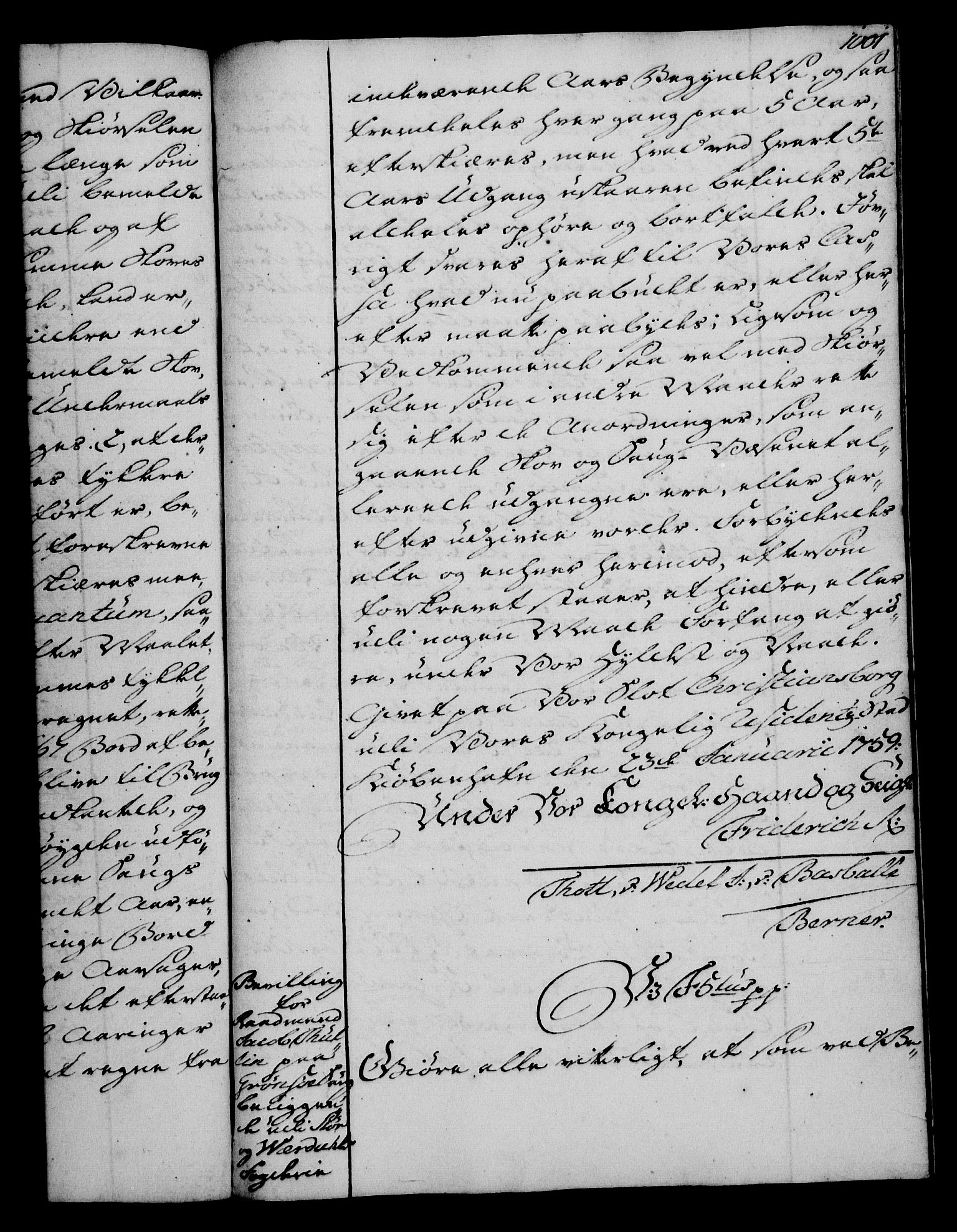 Rentekammeret, Kammerkanselliet, AV/RA-EA-3111/G/Gg/Gga/L0006: Norsk ekspedisjonsprotokoll med register (merket RK 53.6), 1749-1759, p. 1001