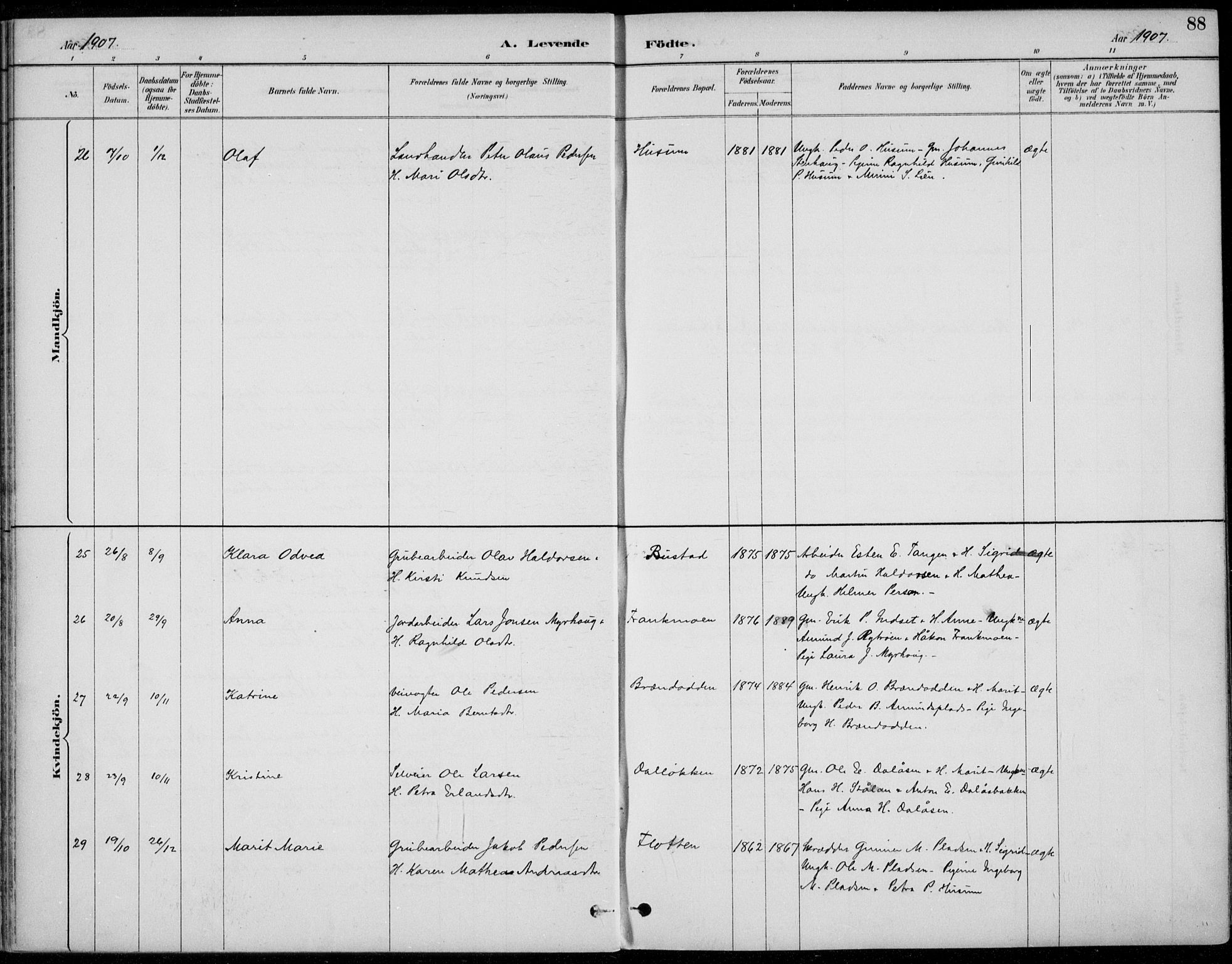 Alvdal prestekontor, AV/SAH-PREST-060/H/Ha/Haa/L0003: Parish register (official) no. 3, 1886-1912, p. 88