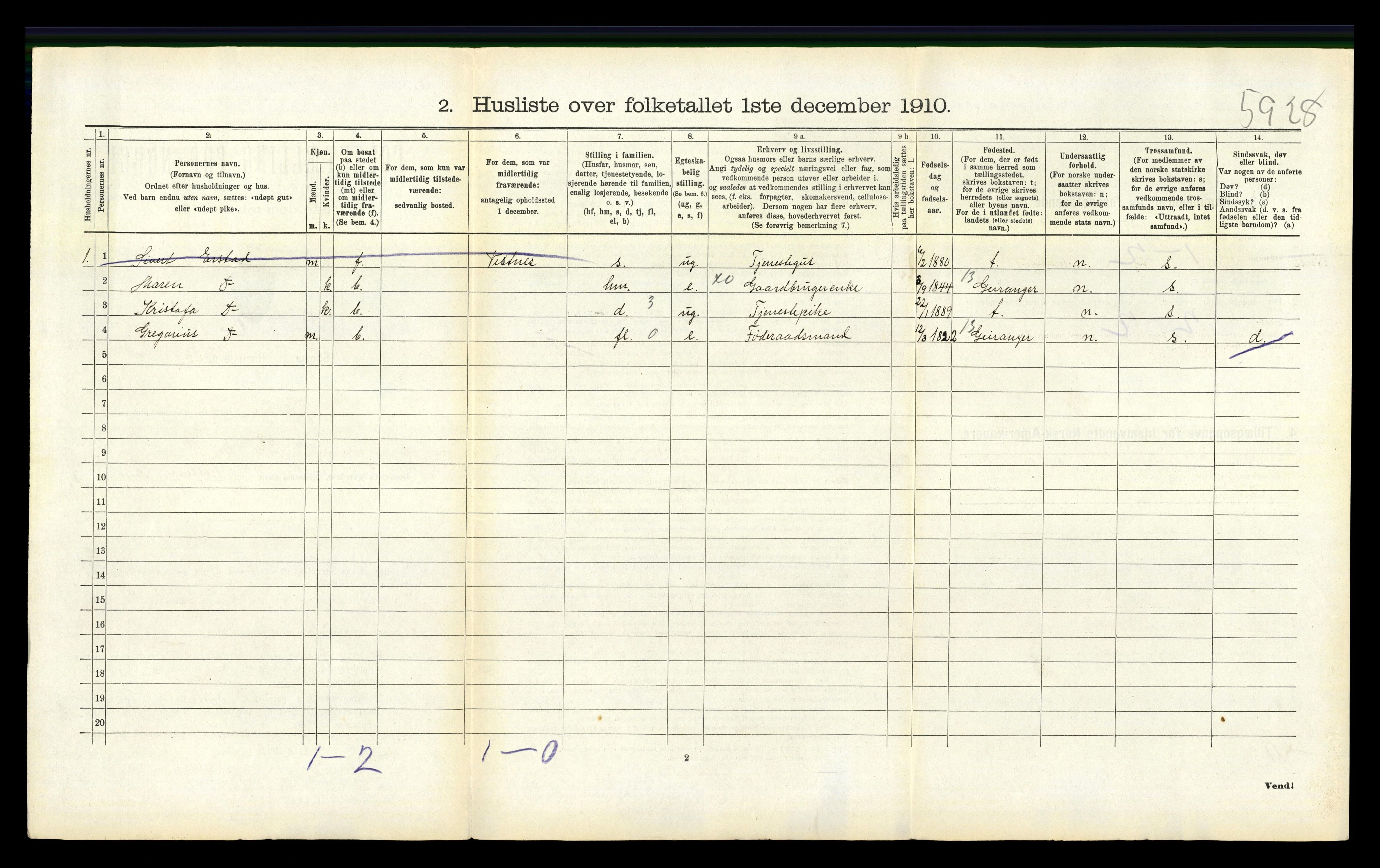 RA, 1910 census for Skodje, 1910, p. 370