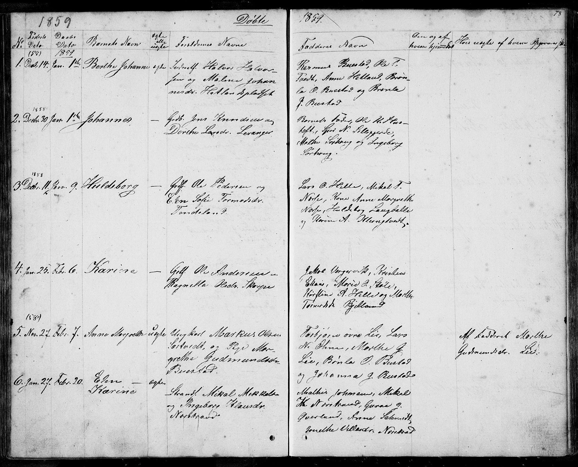 Nedstrand sokneprestkontor, SAST/A-101841/01/IV: Parish register (official) no. A 8, 1839-1860, p. 78