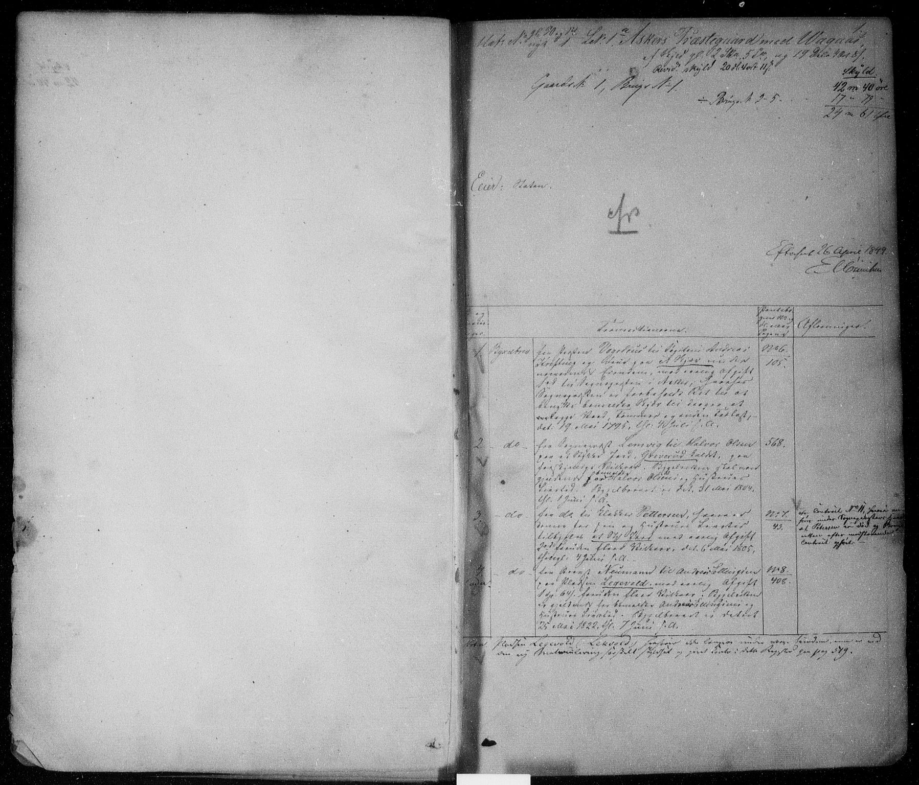 Aker sorenskriveri, SAO/A-10895/G/Ga/Gab/Gabg/L0001: Mortgage register no. VII 1, 1843-1895, p. 0-1
