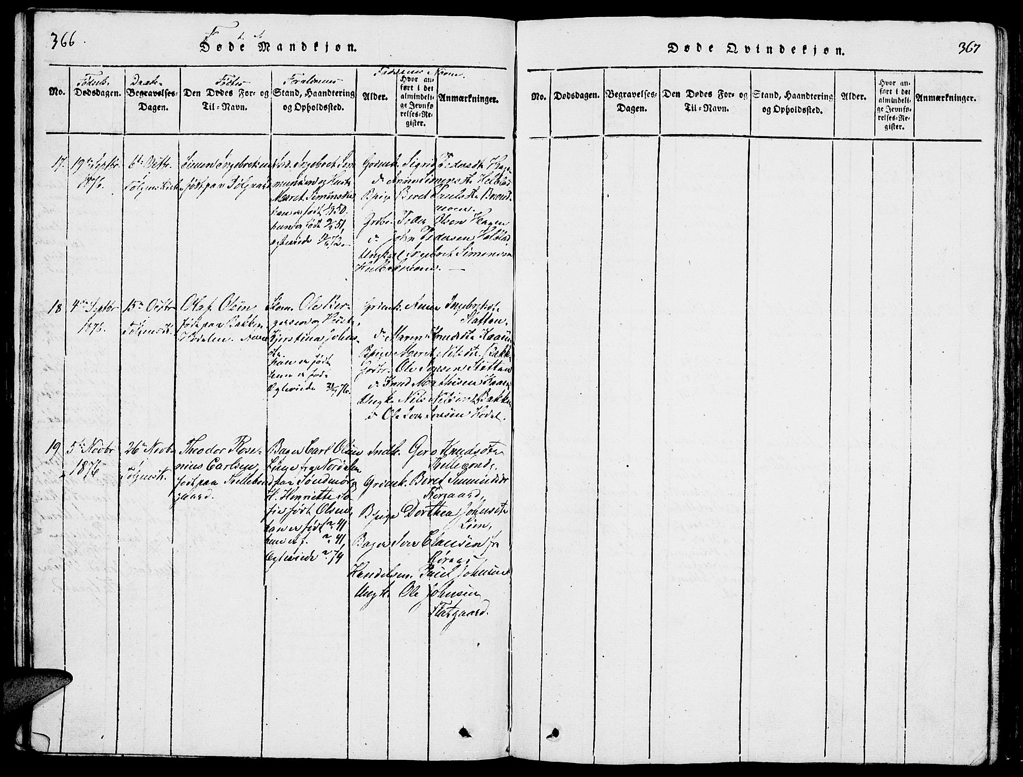 Tolga prestekontor, AV/SAH-PREST-062/L/L0001: Parish register (copy) no. 1, 1814-1877, p. 366-367