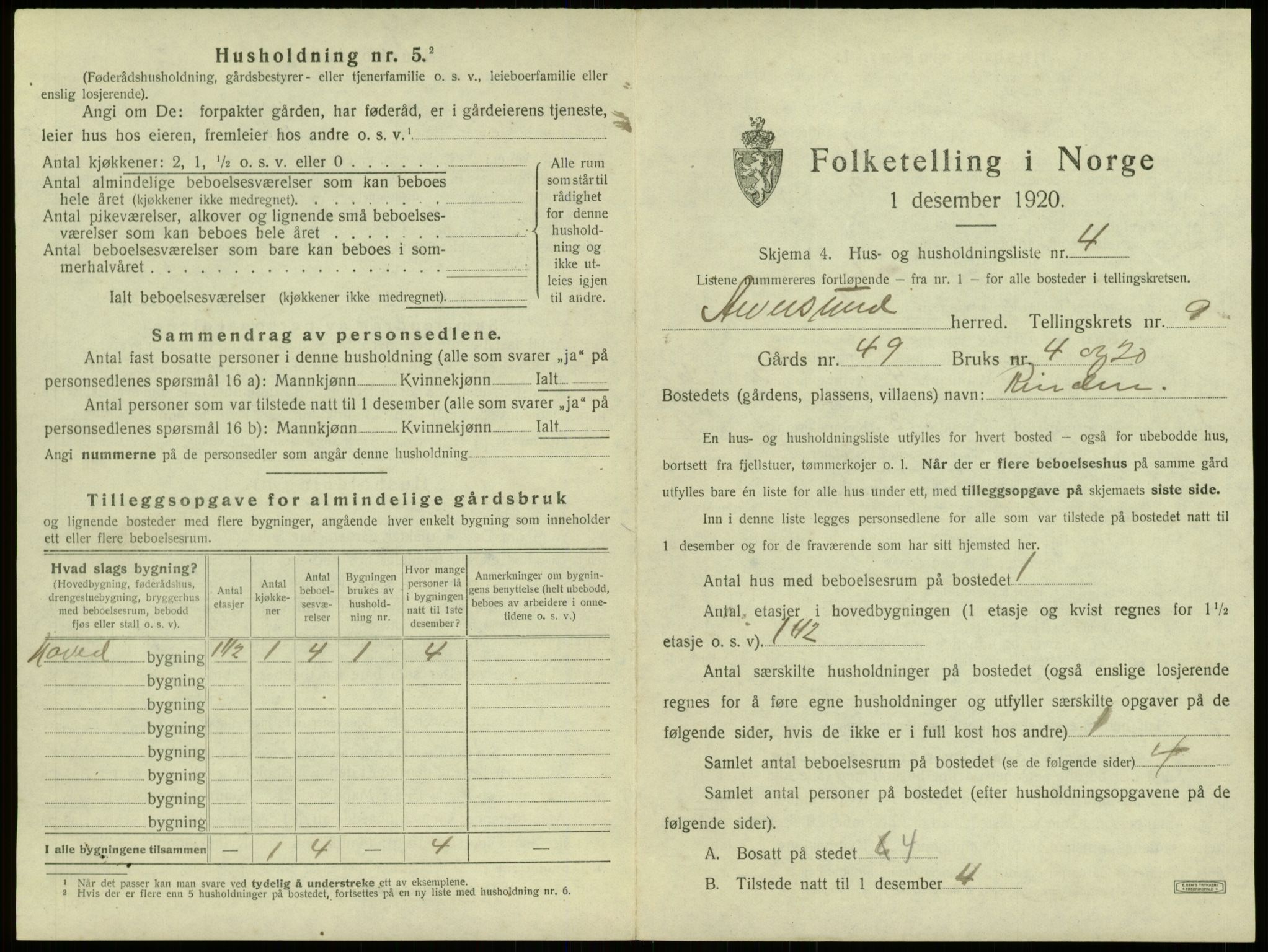 SAB, 1920 census for Alversund, 1920, p. 676