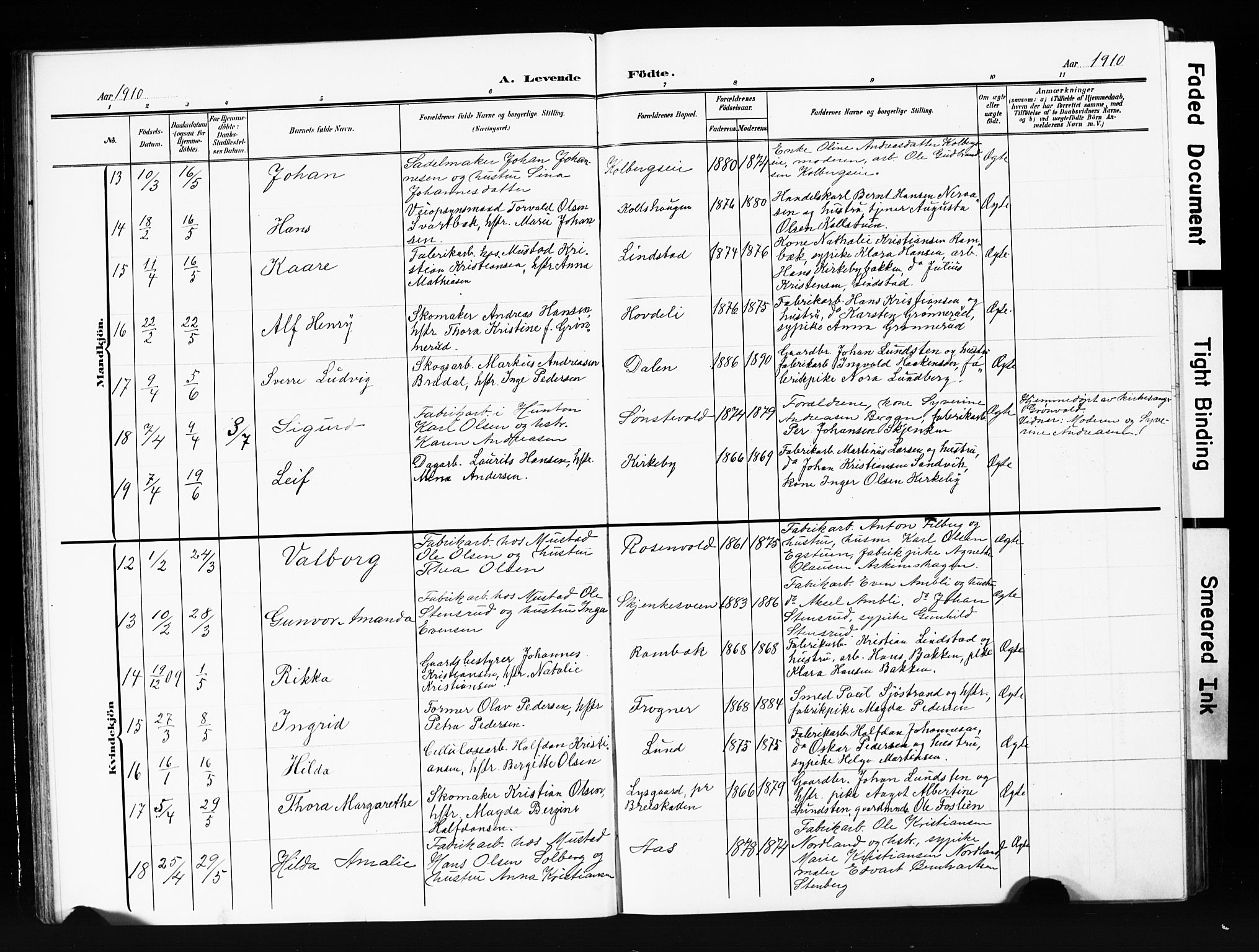 Vardal prestekontor, AV/SAH-PREST-100/H/Ha/Hab/L0013: Parish register (copy) no. 13, 1904-1915