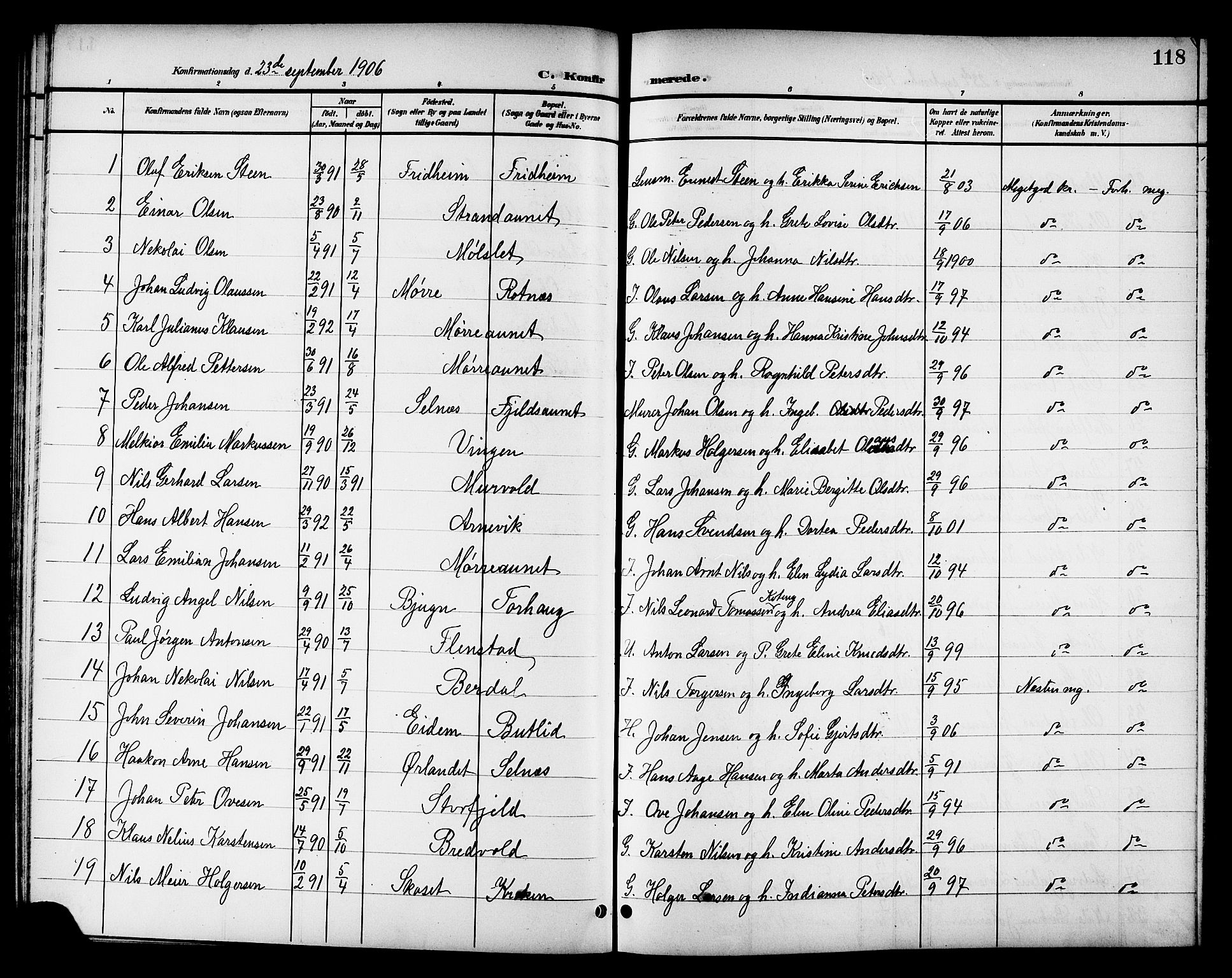 Ministerialprotokoller, klokkerbøker og fødselsregistre - Sør-Trøndelag, SAT/A-1456/655/L0688: Parish register (copy) no. 655C04, 1899-1922, p. 118