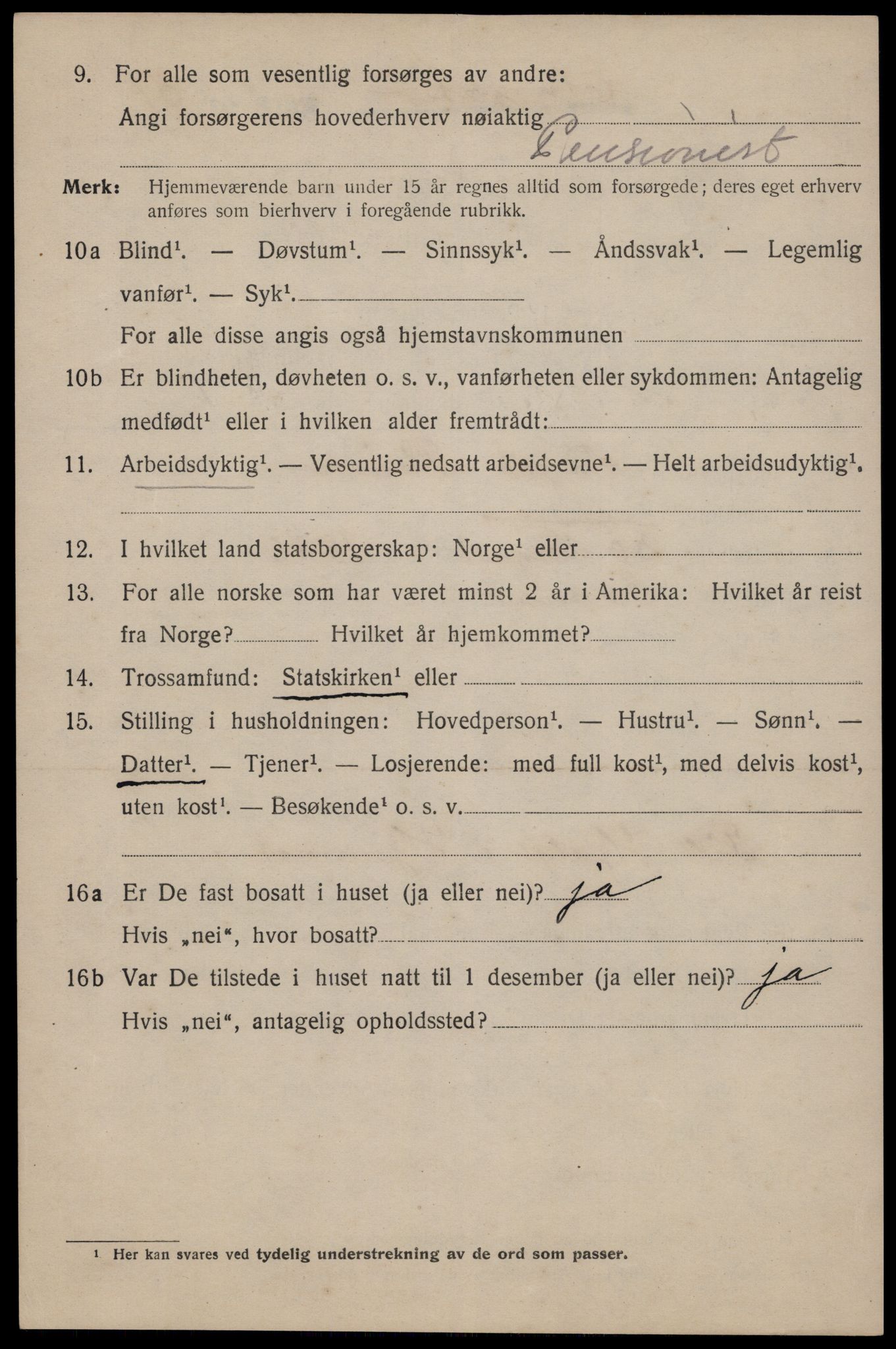 SAT, 1920 census for Trondheim, 1920, p. 79501