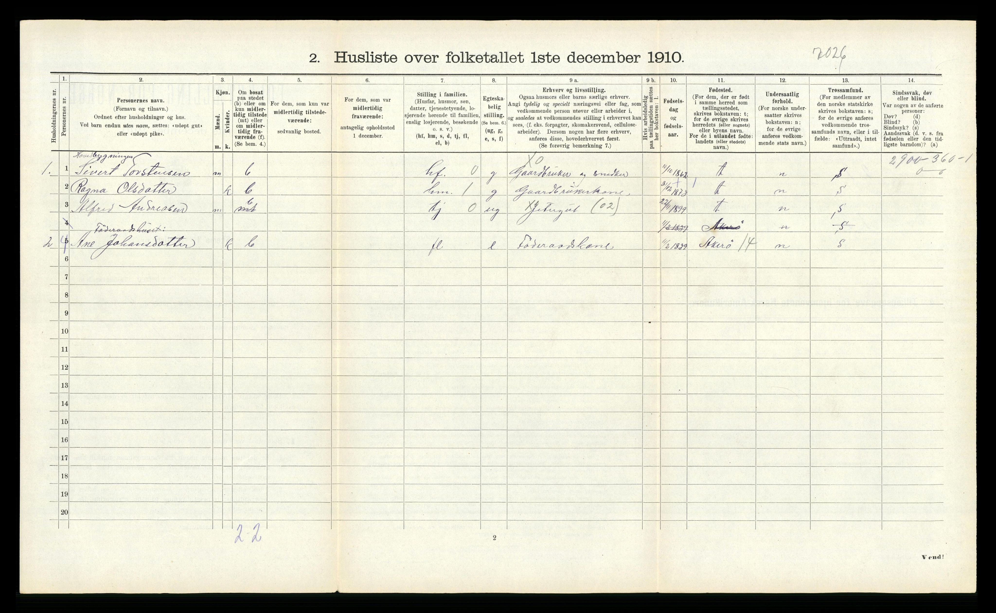 RA, 1910 census for Fræna, 1910, p. 583