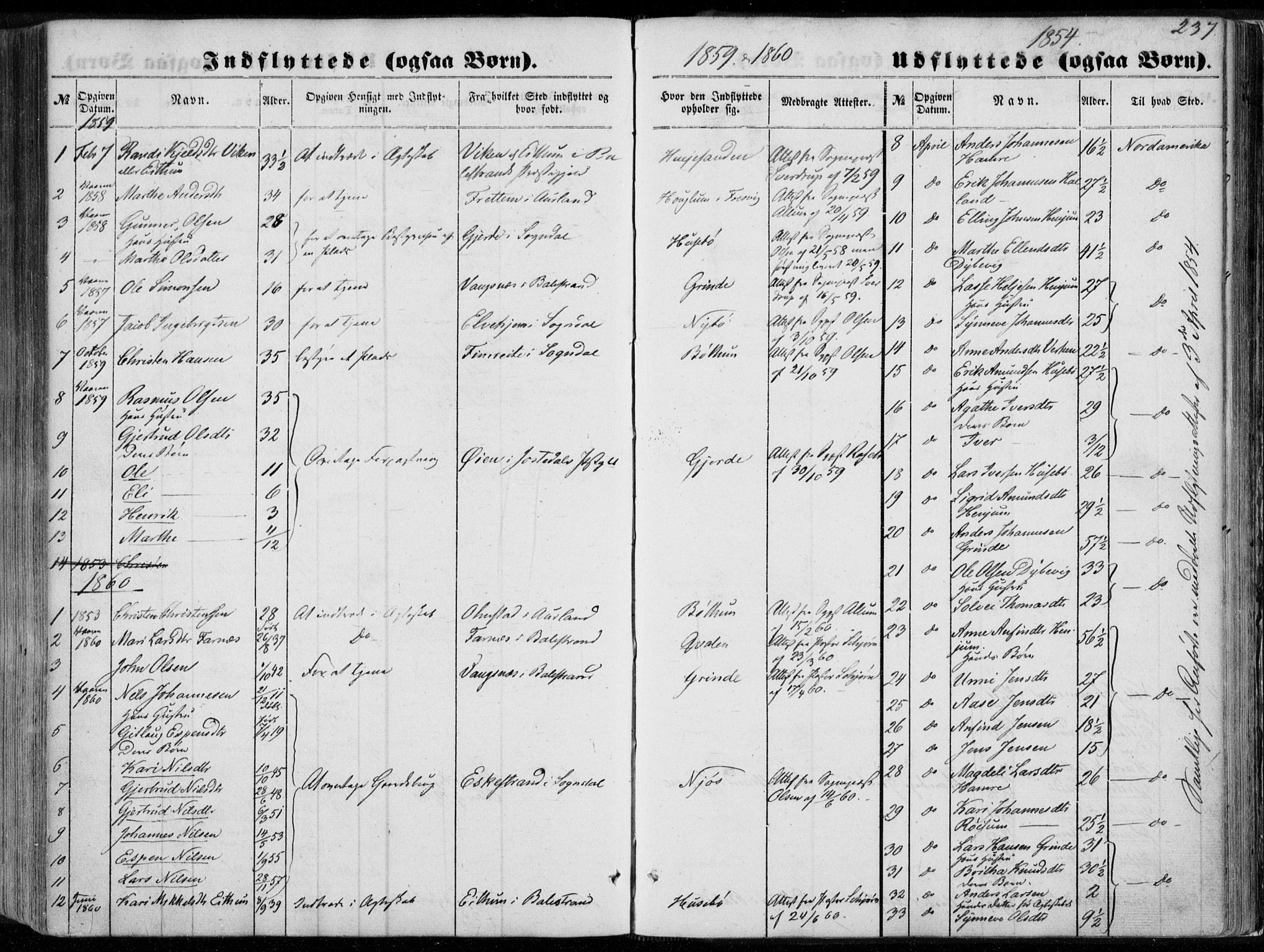 Leikanger sokneprestembete, SAB/A-81001: Parish register (official) no. A 8, 1852-1868, p. 237