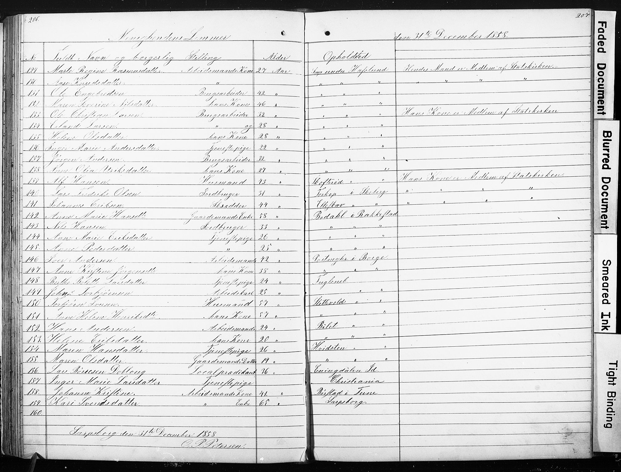 Sarpsborg metodistkirke, SAO/PAO-0233/A/L0001: Dissenter register no. 1, 1856-1875, p. 206-207