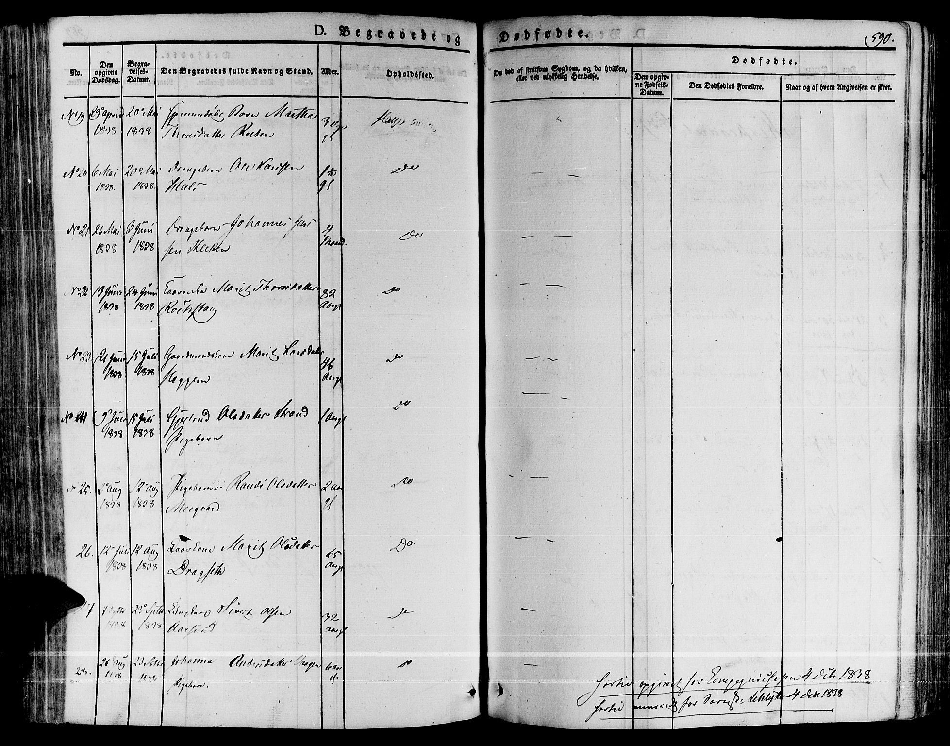 Ministerialprotokoller, klokkerbøker og fødselsregistre - Møre og Romsdal, AV/SAT-A-1454/592/L1025: Parish register (official) no. 592A03 /2, 1831-1849, p. 590