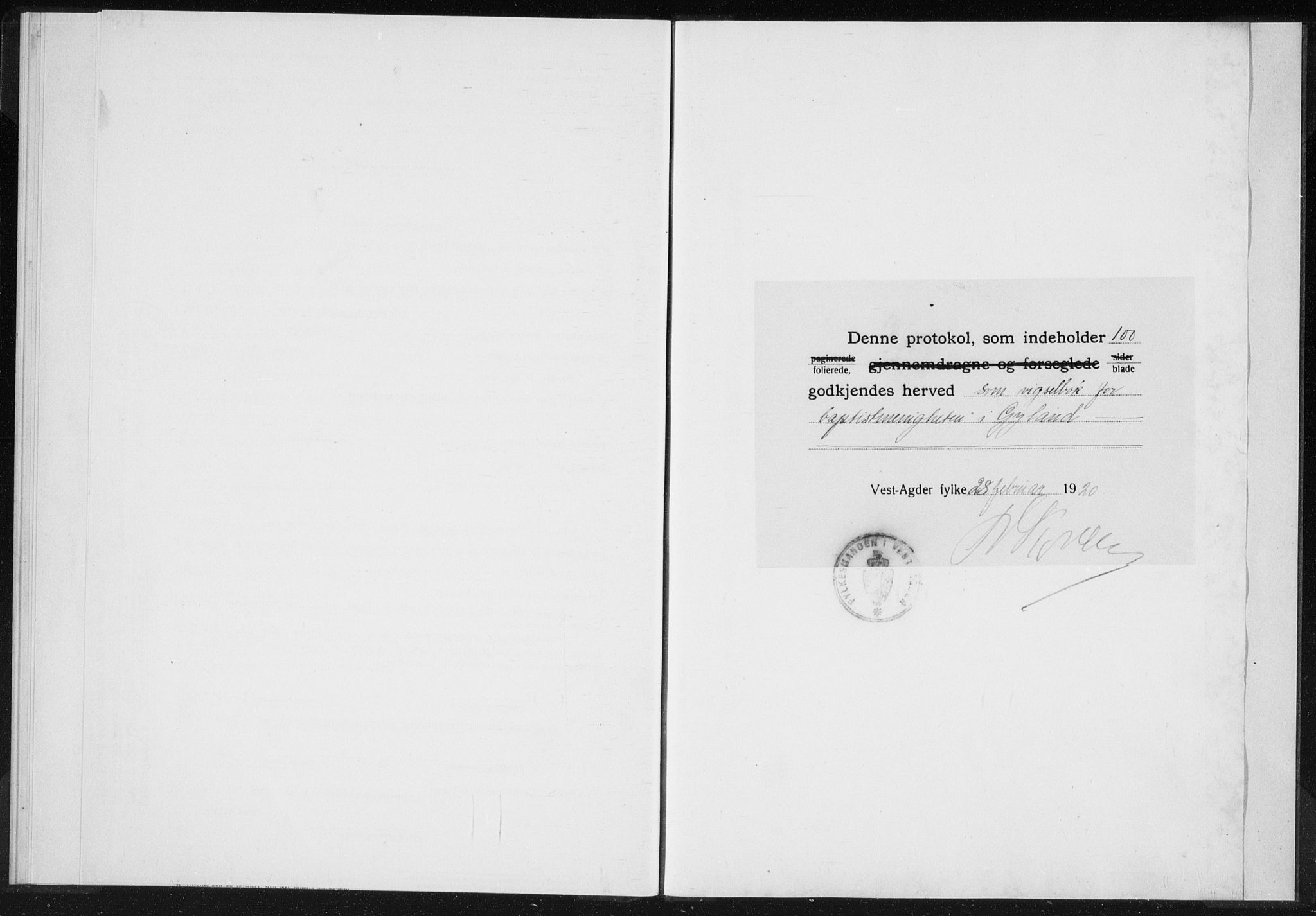 Baptistmenigheten i Gyland, AV/SAK-1292-0003/F/Fa/L0001: Dissenter register no. F 1, 1902-1937