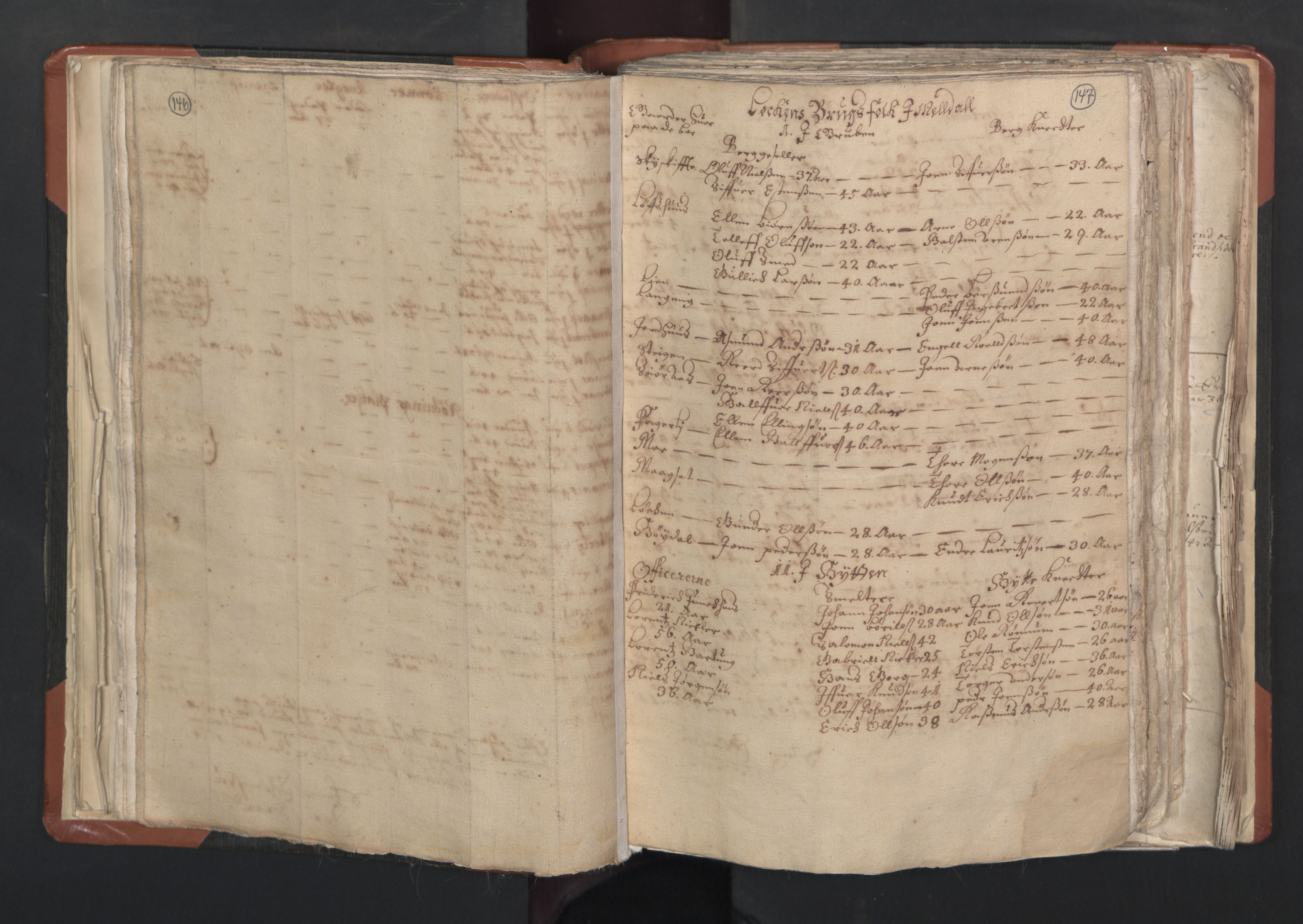 RA, Vicar's Census 1664-1666, no. 31: Dalane deanery, 1664-1666, p. 146-147
