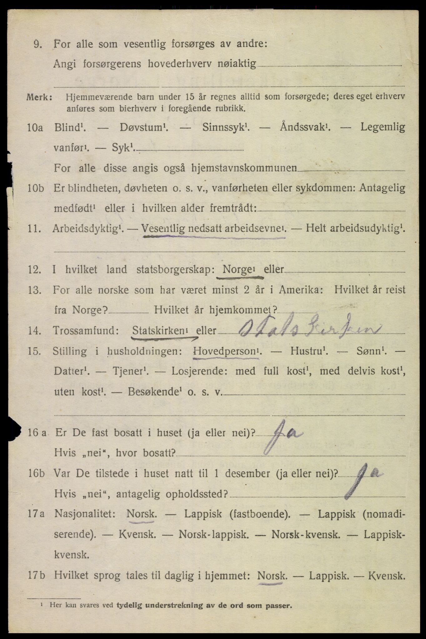 SAT, 1920 census for Hadsel, 1920, p. 5945