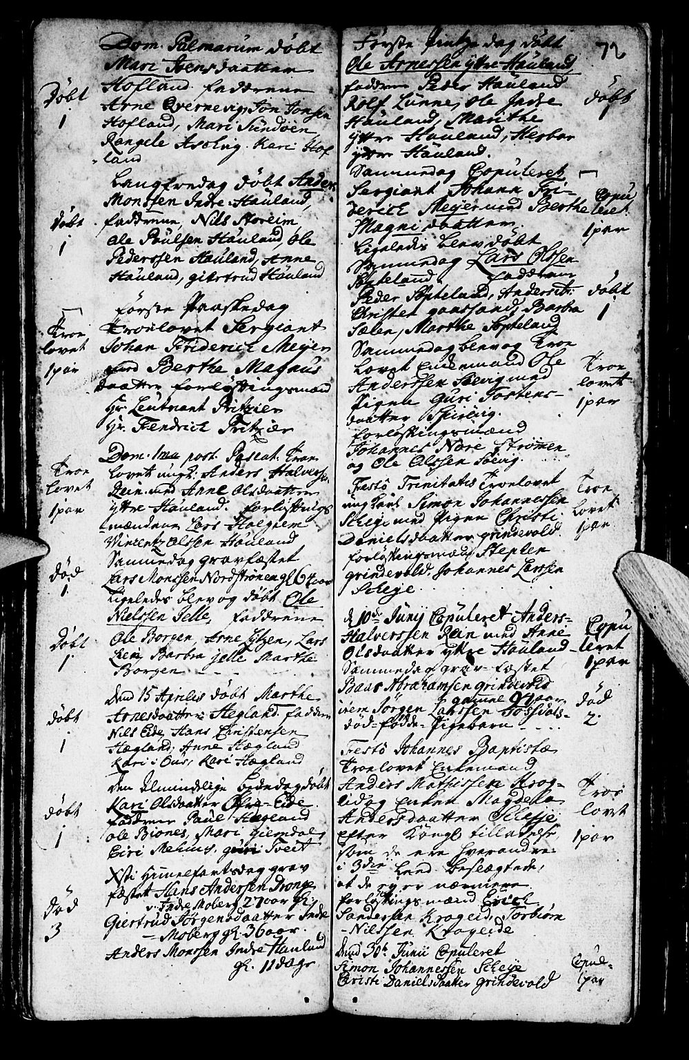 Os sokneprestembete, SAB/A-99929: Parish register (official) no. A 2, 1723-1758, p. 72