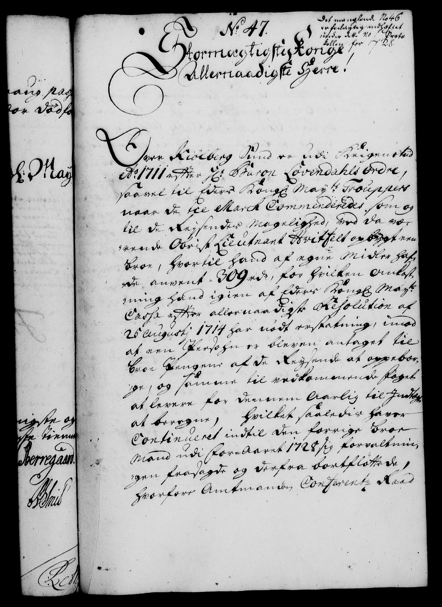 Rentekammeret, Kammerkanselliet, RA/EA-3111/G/Gf/Gfa/L0012: Norsk relasjons- og resolusjonsprotokoll (merket RK 52.12), 1729, p. 255