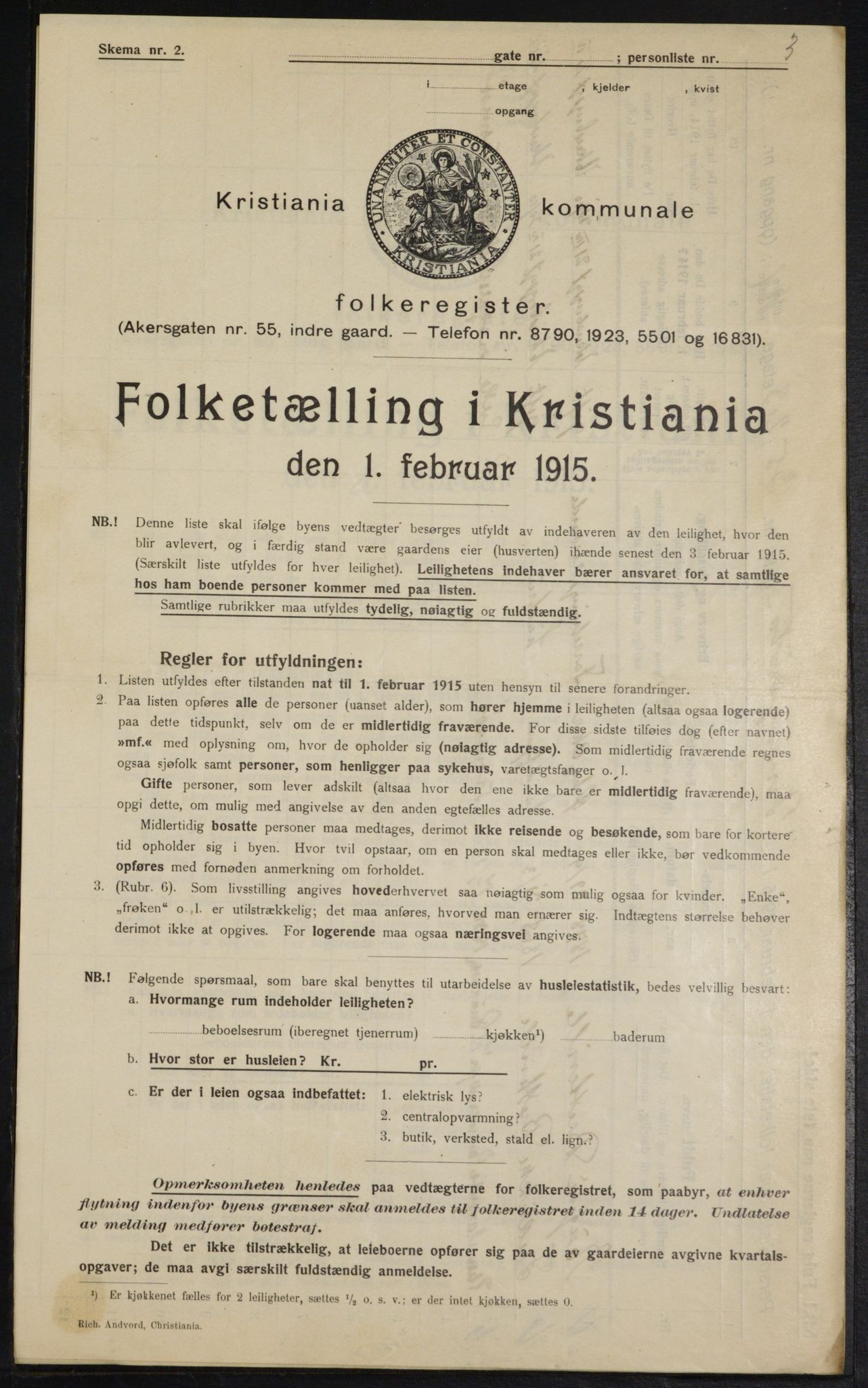 OBA, Municipal Census 1915 for Kristiania, 1915, p. 43799