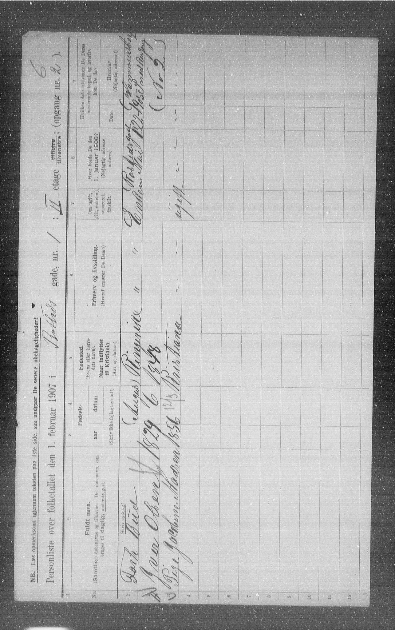 OBA, Municipal Census 1907 for Kristiania, 1907, p. 42949