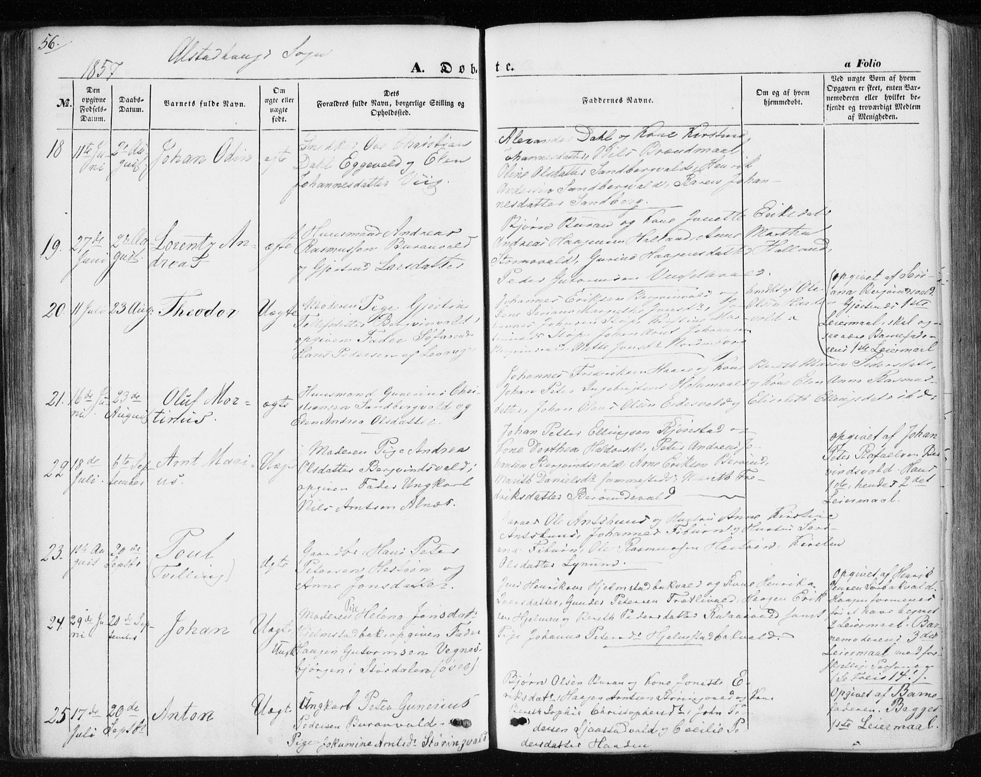 Ministerialprotokoller, klokkerbøker og fødselsregistre - Nord-Trøndelag, AV/SAT-A-1458/717/L0154: Parish register (official) no. 717A07 /1, 1850-1862, p. 56