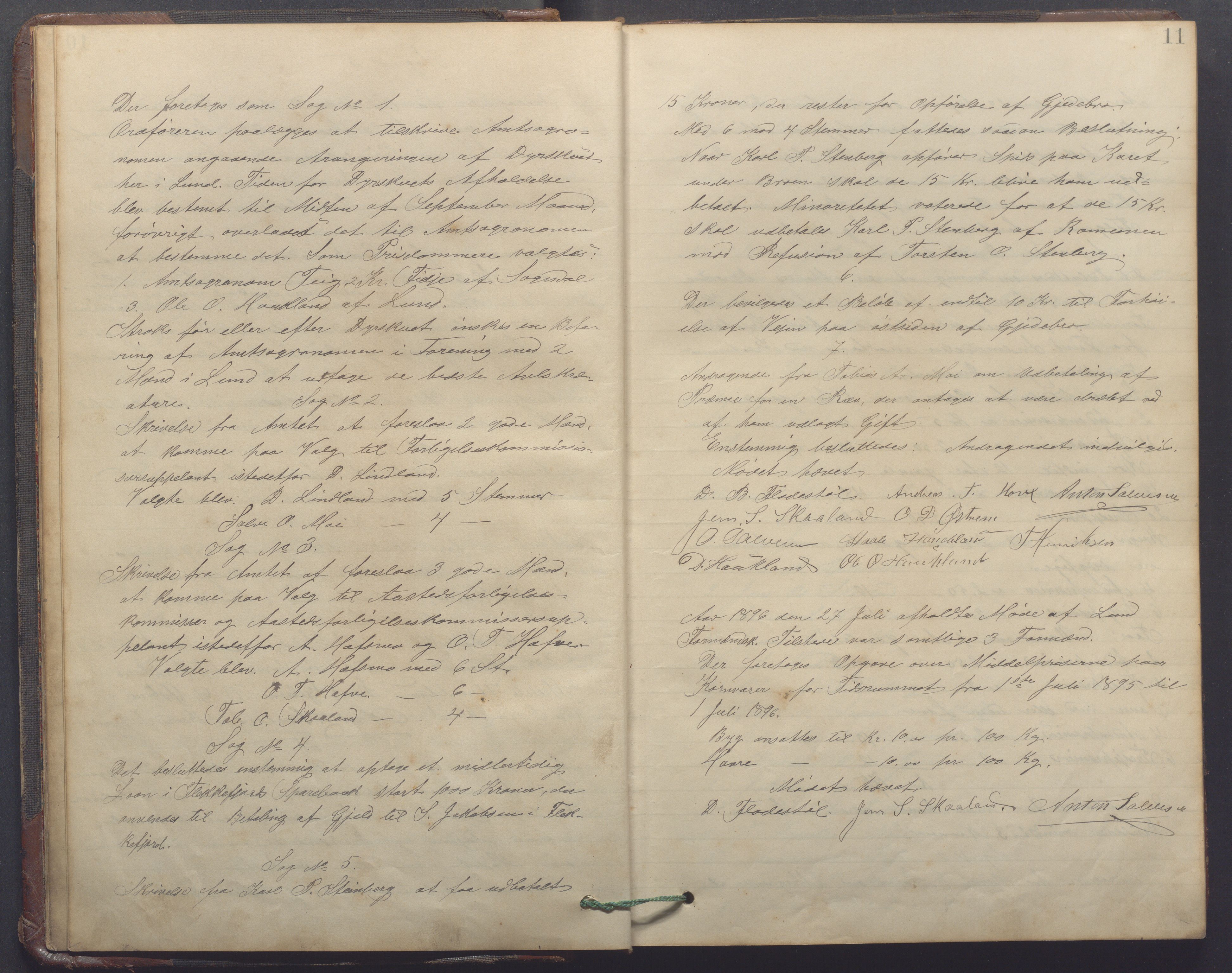 Lund kommune - Formannskapet/Formannskapskontoret, IKAR/K-101761/A/Aa/Aaa/L0005: Forhandlingsprotokoll, 1895-1913, p. 10b-11a