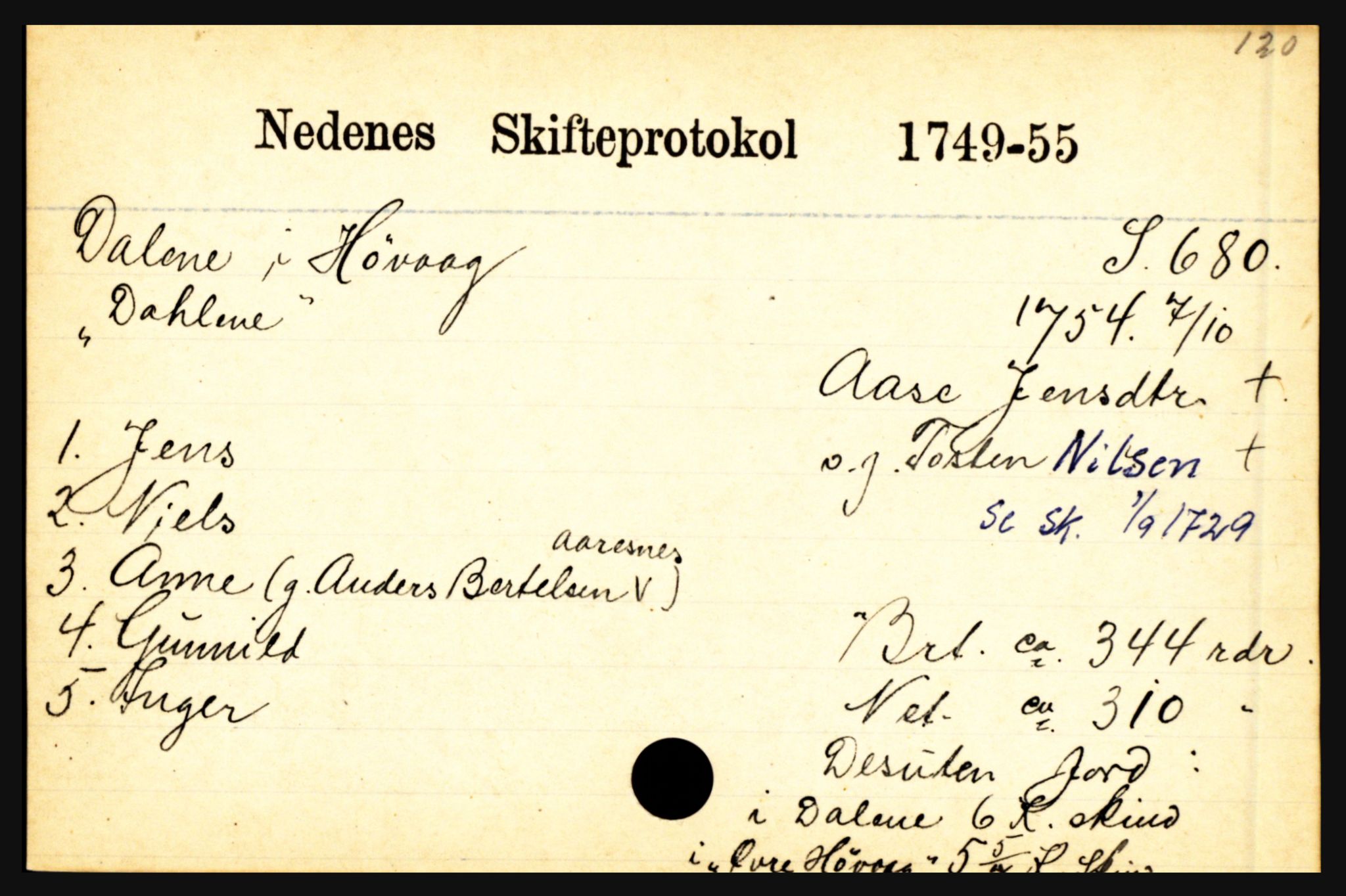 Nedenes sorenskriveri før 1824, AV/SAK-1221-0007/H, p. 5211