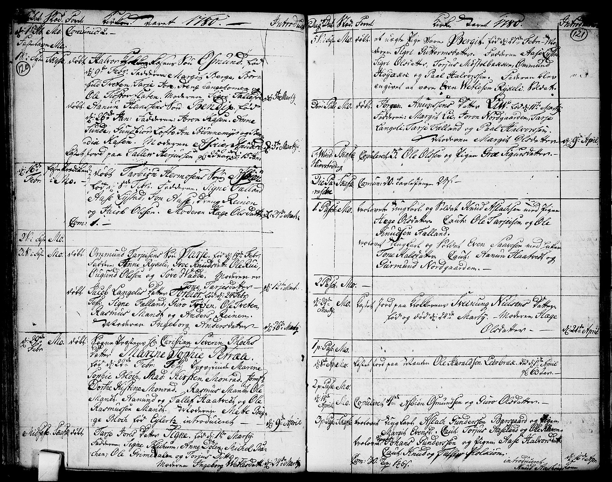 Mo kirkebøker, SAKO/A-286/F/Fa/L0002: Parish register (official) no. I 2, 1766-1799, p. 120-121