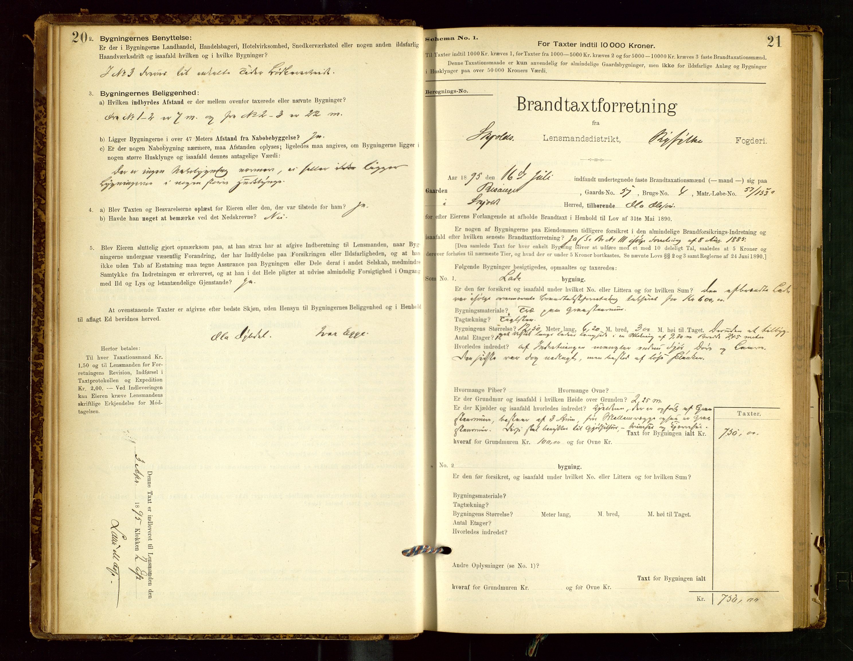 Skjold lensmannskontor, AV/SAST-A-100182/Gob/L0001: "Brandtaxationsprotokol for Skjold Lensmandsdistrikt Ryfylke Fogderi", 1894-1939, p. 20-21