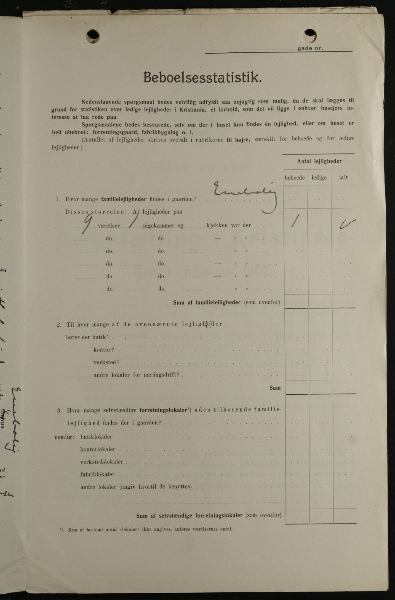 OBA, Municipal Census 1908 for Kristiania, 1908, p. 30101