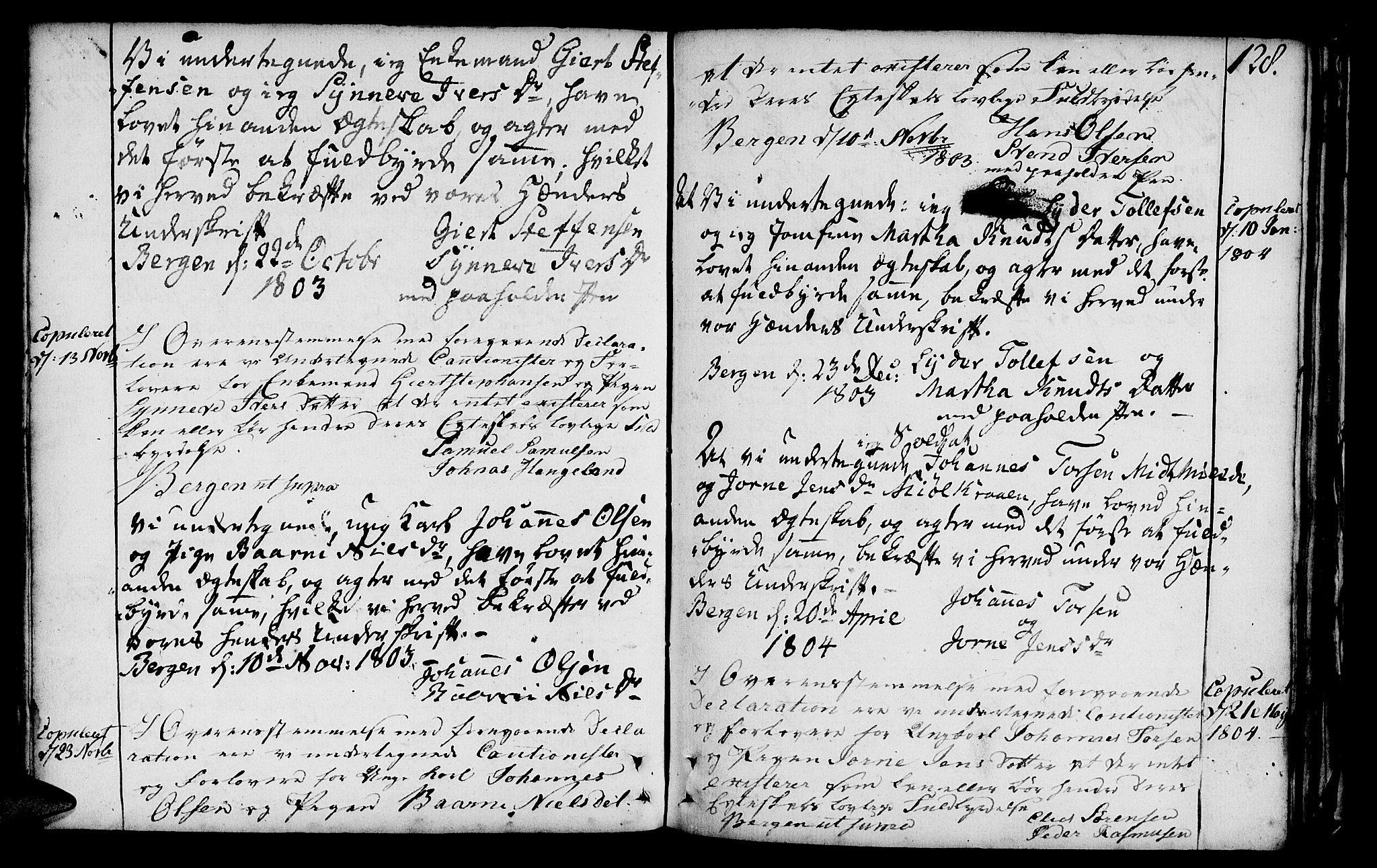 St. Jørgens hospital og Årstad sokneprestembete, AV/SAB-A-99934: Parish register (official) no. A 1, 1743-1823, p. 128