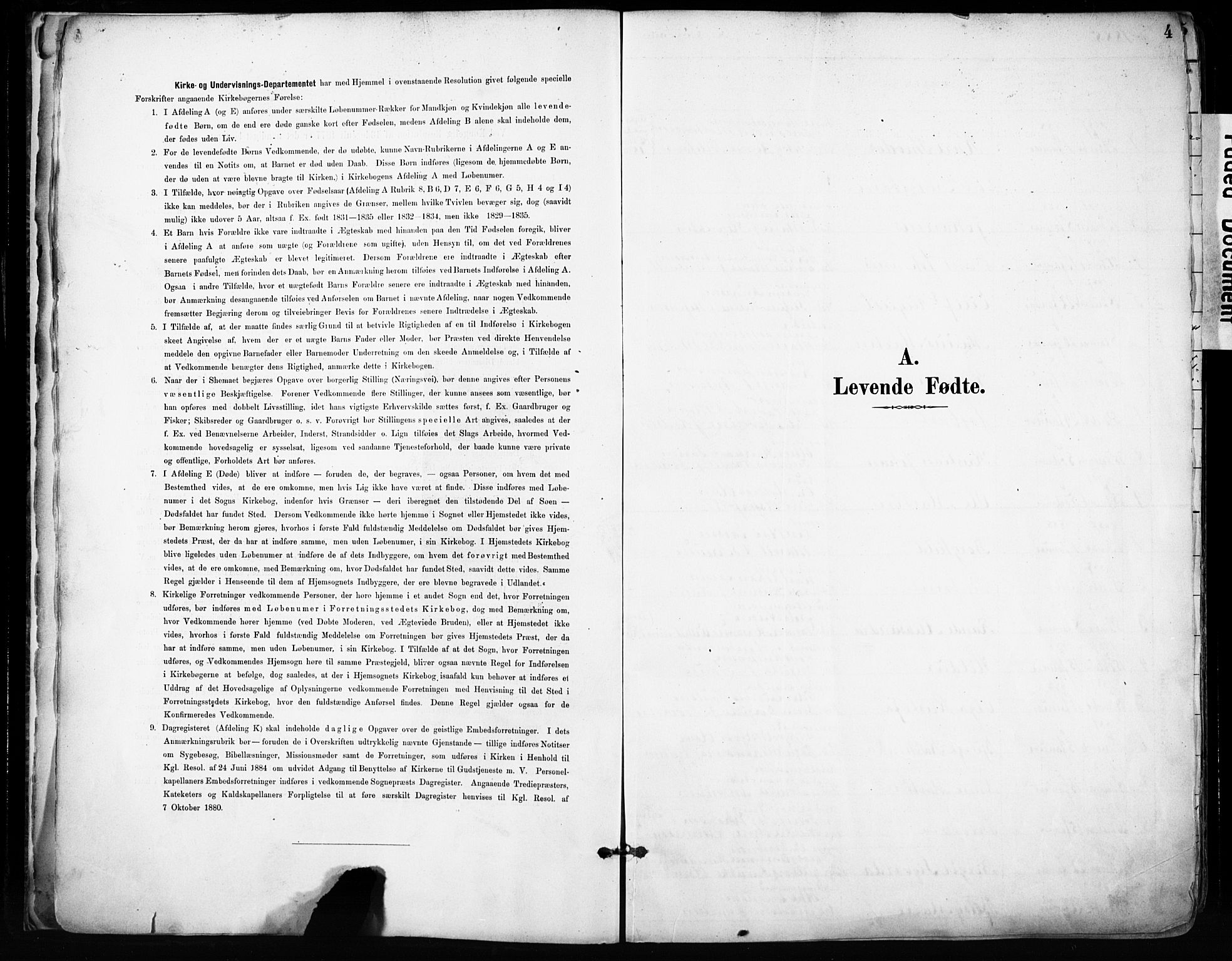 Domkirken sokneprestembete, SAB/A-74801/H/Haa/L0024: Parish register (official) no. B 7, 1888-1903, p. 4