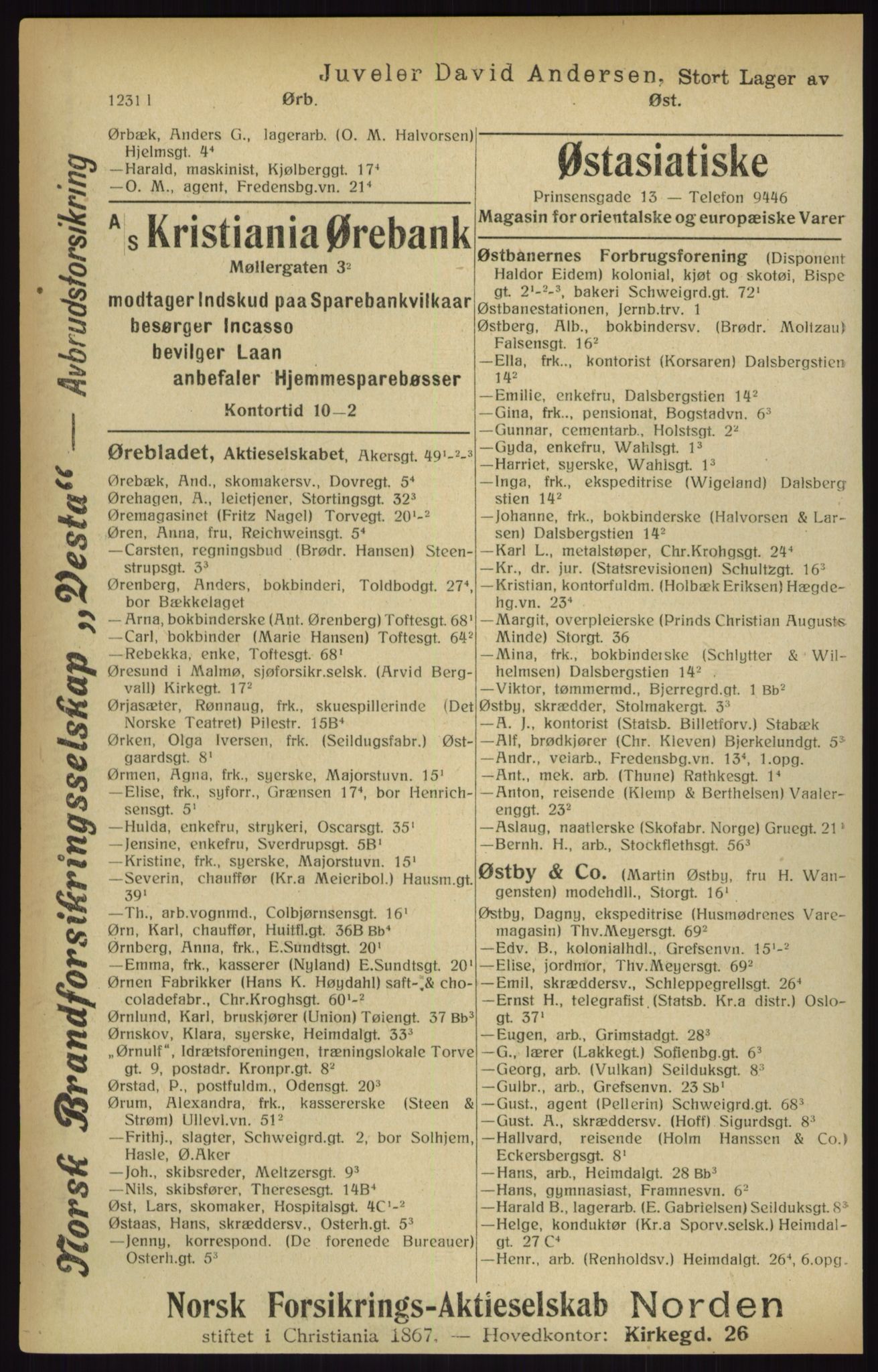 Kristiania/Oslo adressebok, PUBL/-, 1916, p. 1231