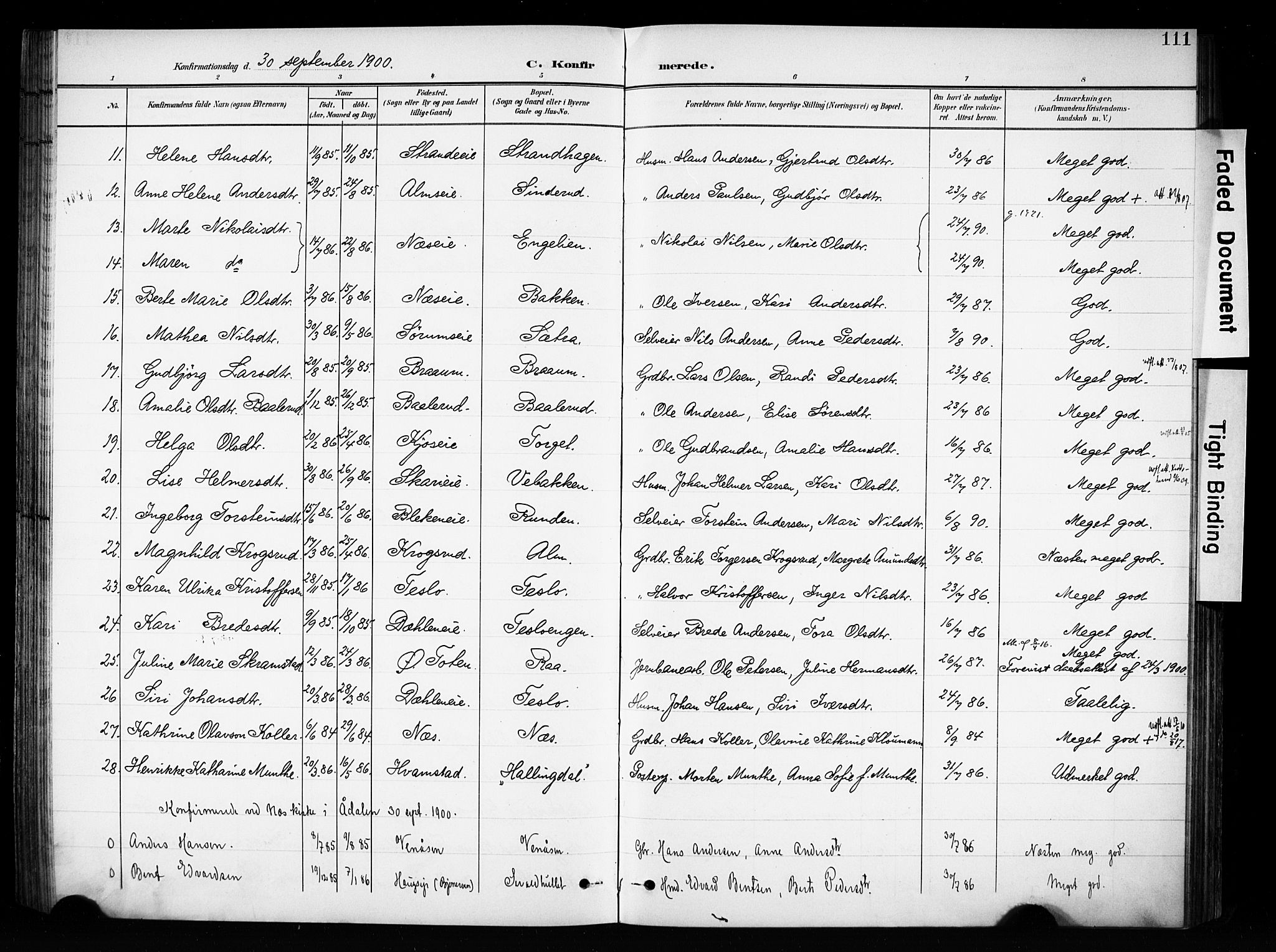 Brandbu prestekontor, SAH/PREST-114/H/Ha/Haa/L0001: Parish register (official) no. 1, 1900-1912, p. 111