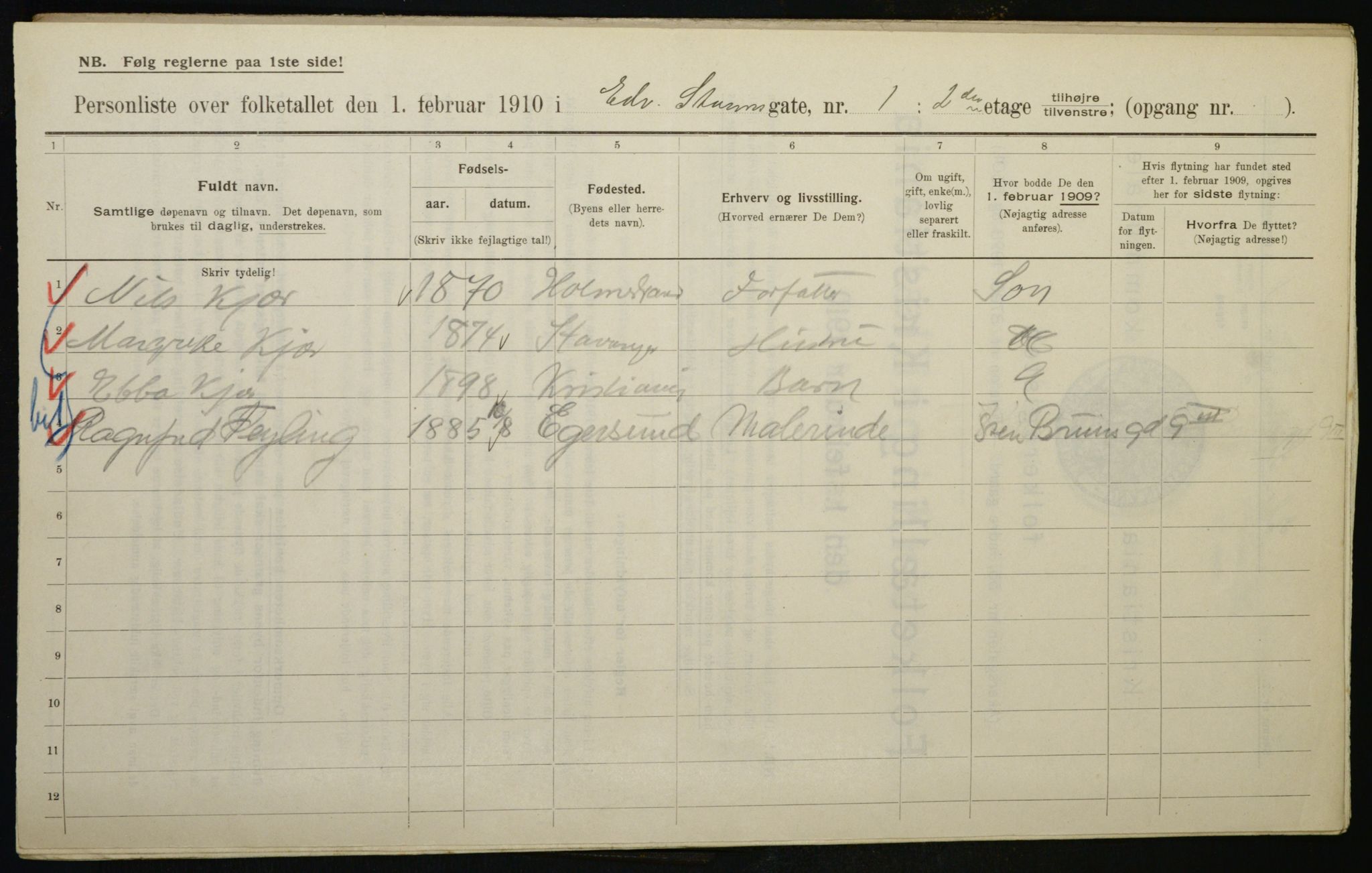 OBA, Municipal Census 1910 for Kristiania, 1910, p. 17753