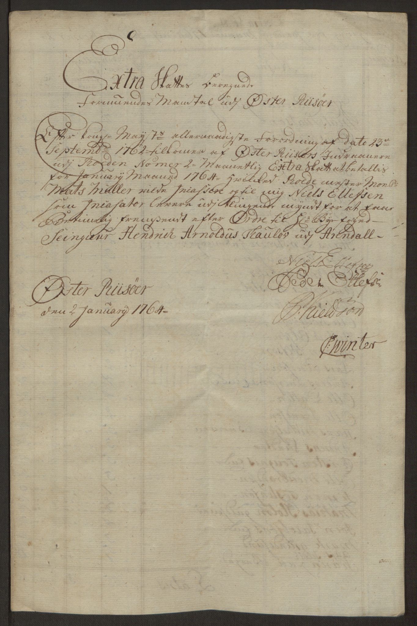 Rentekammeret inntil 1814, Reviderte regnskaper, Byregnskaper, AV/RA-EA-4066/R/Rl/L0230/0001: [L4] Kontribusjonsregnskap / Ekstraskatt, 1762-1764, p. 425