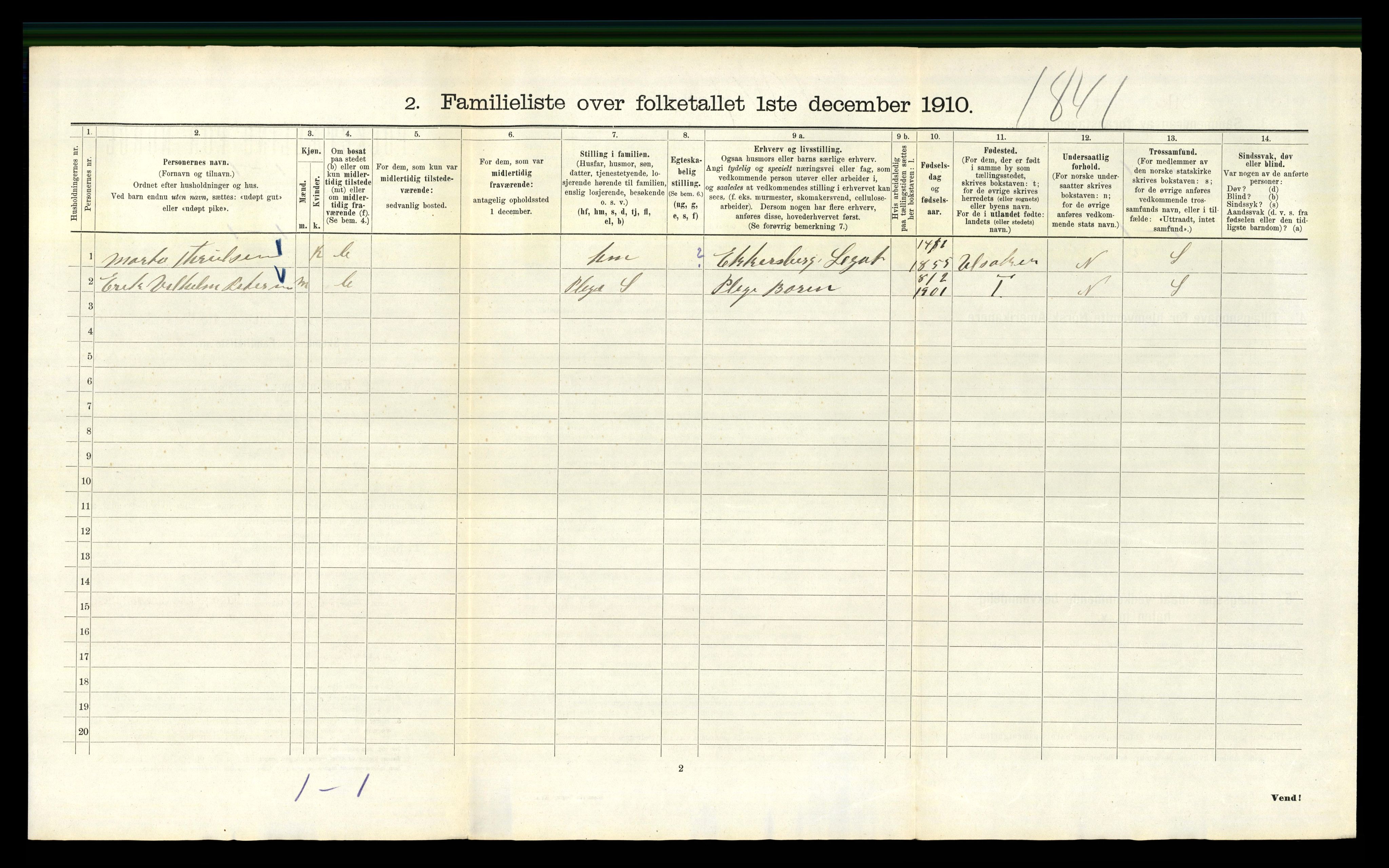 RA, 1910 census for Kristiania, 1910, p. 9472