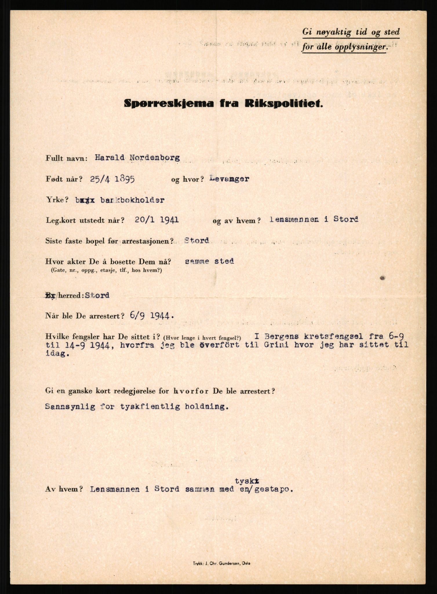 Rikspolitisjefen, AV/RA-S-1560/L/L0012: Mogensen, Øivind - Noraas, Lars, 1940-1945, p. 994