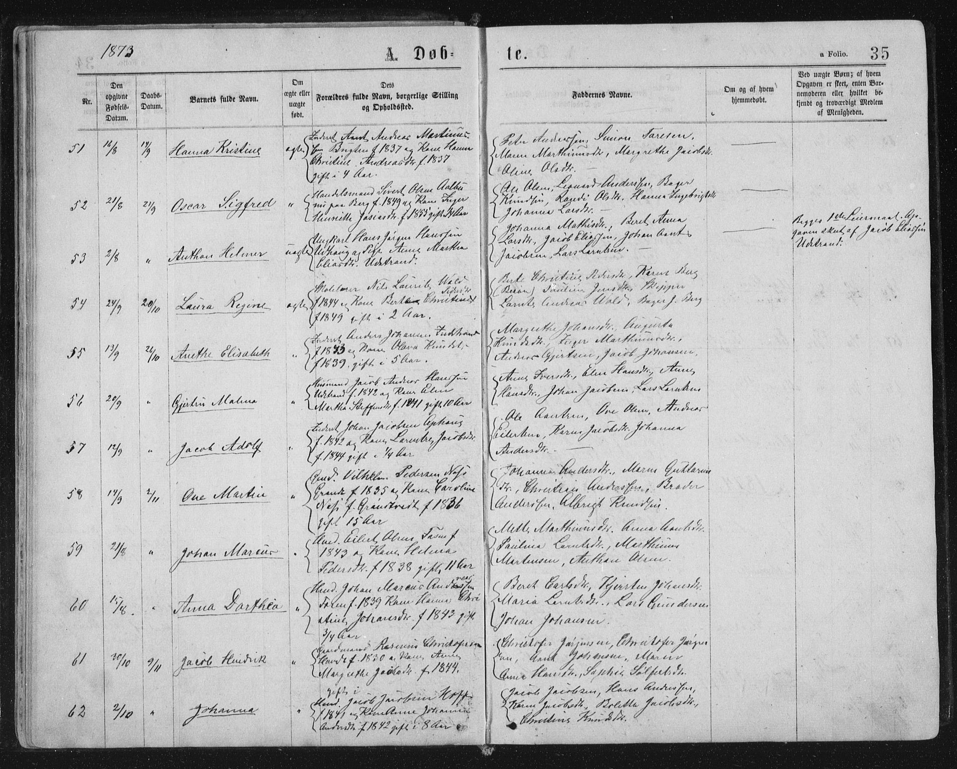 Ministerialprotokoller, klokkerbøker og fødselsregistre - Sør-Trøndelag, AV/SAT-A-1456/659/L0745: Parish register (copy) no. 659C02, 1869-1892, p. 35