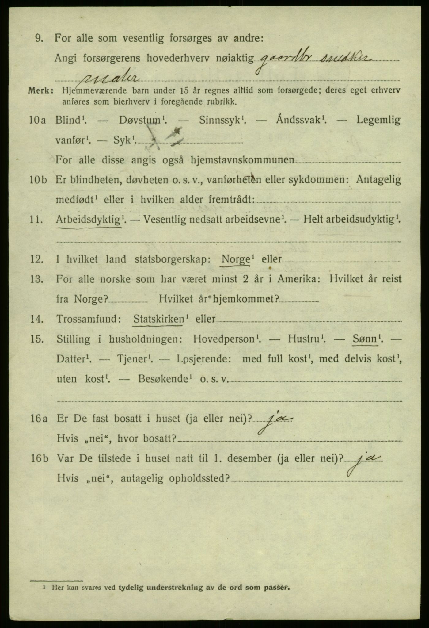 SAB, 1920 census for Sør-Vågsøy, 1920, p. 3299