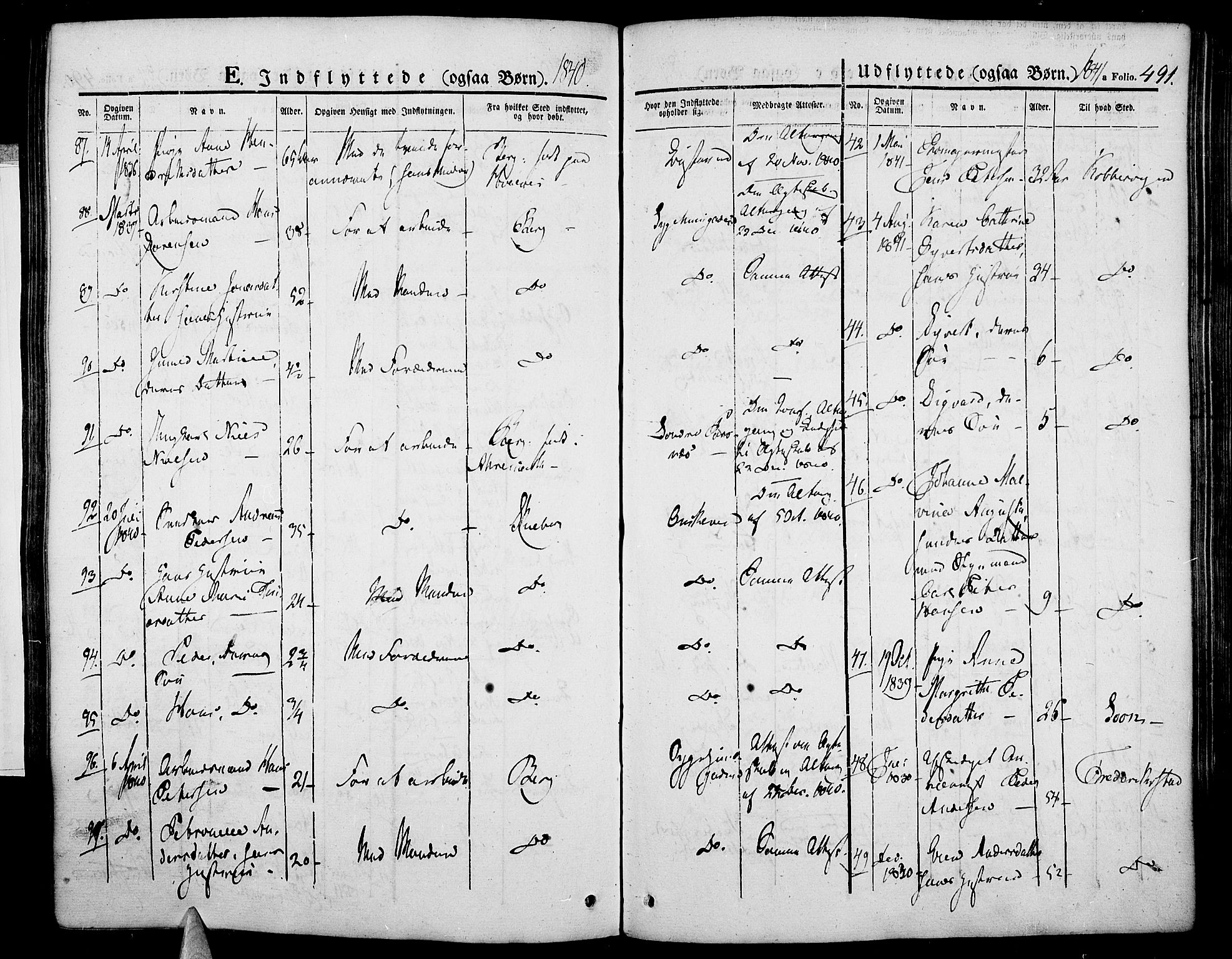 Halden prestekontor Kirkebøker, AV/SAO-A-10909/F/Fa/L0005: Parish register (official) no. I 5, 1834-1845, p. 491