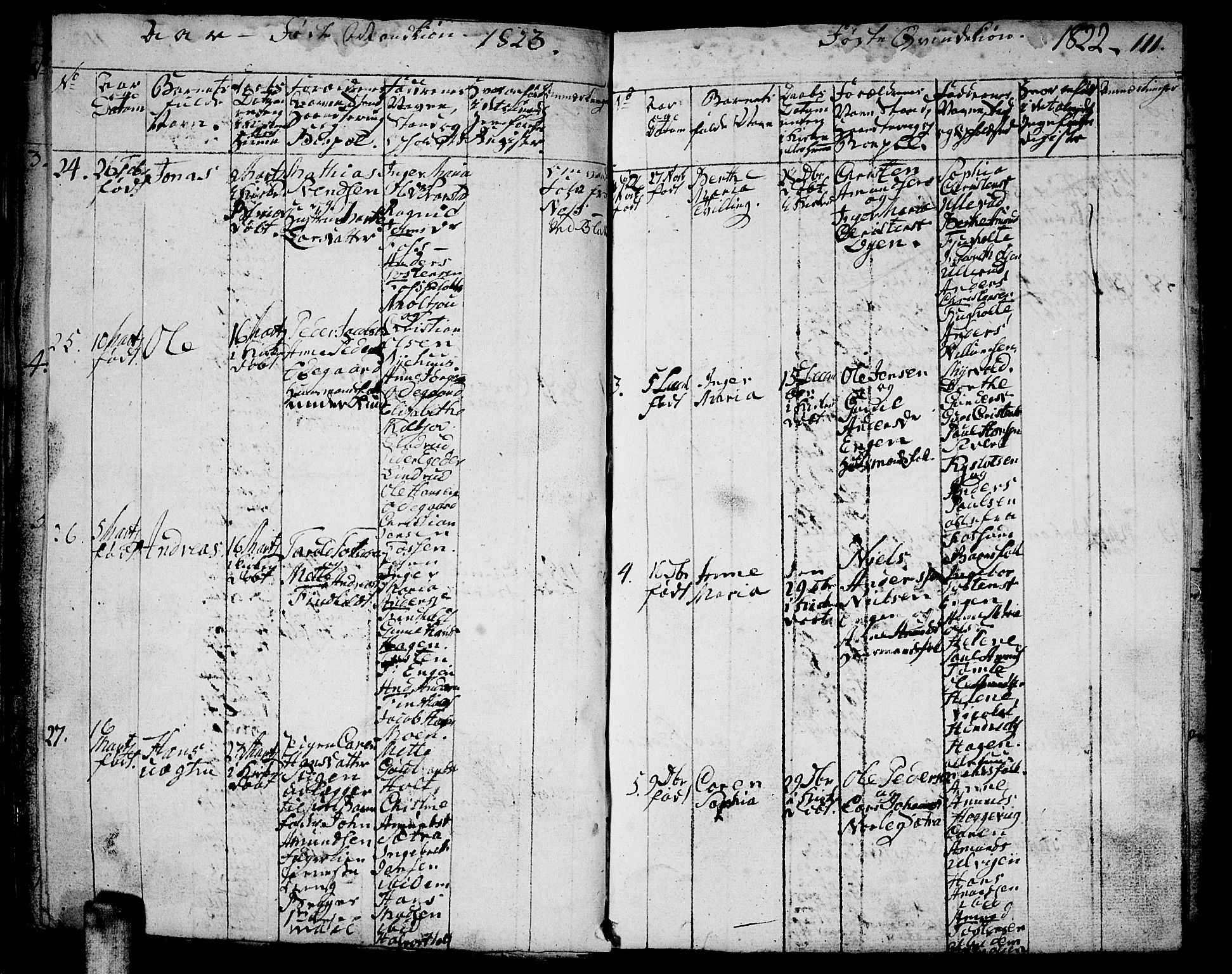 Aurskog prestekontor Kirkebøker, AV/SAO-A-10304a/F/Fa/L0005: Parish register (official) no. I 5, 1814-1829, p. 111