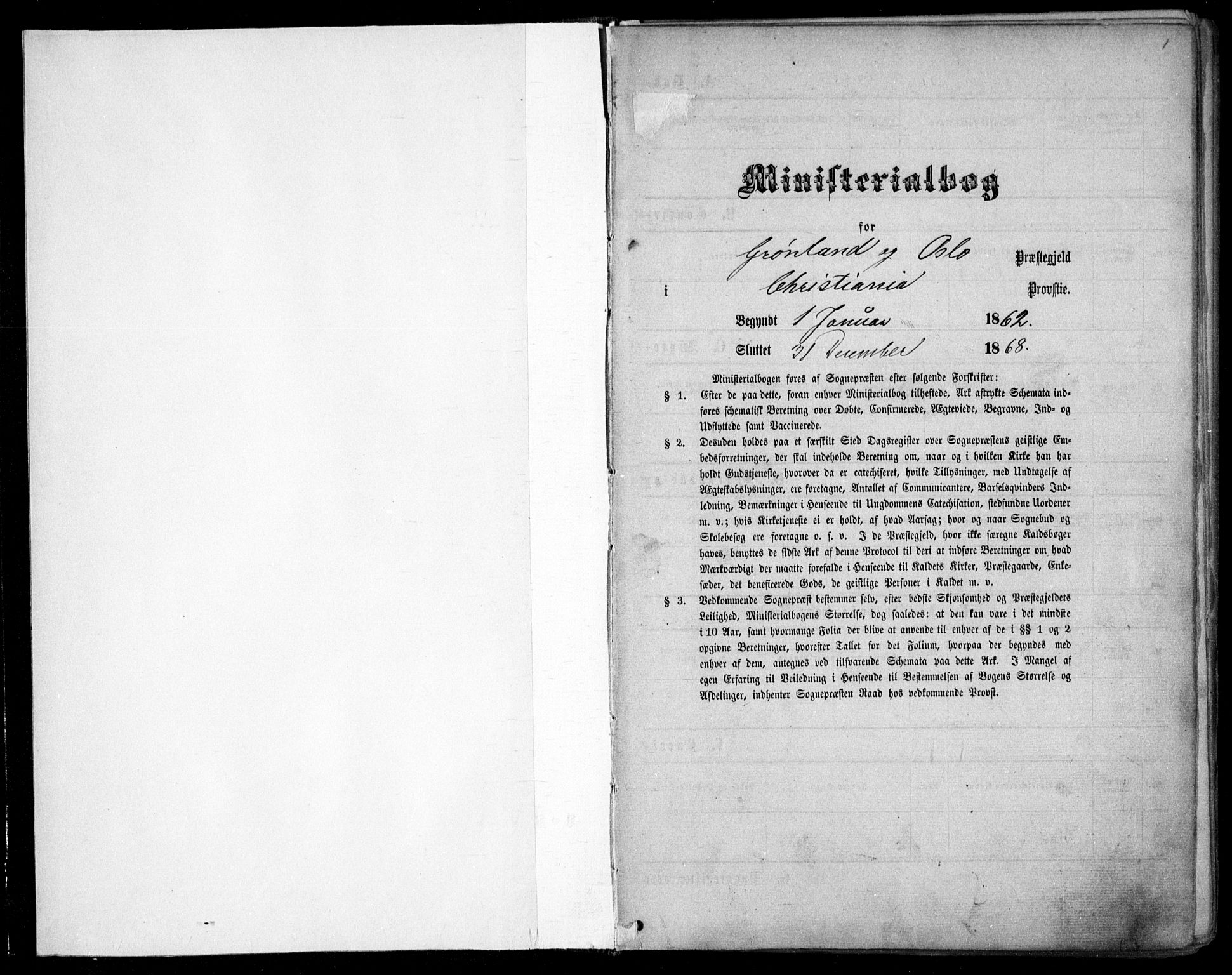 Grønland prestekontor Kirkebøker, AV/SAO-A-10848/F/Fa/L0003: Parish register (official) no. 3, 1862-1868, p. 1